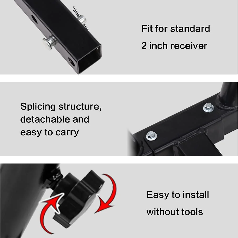 NIXFACE Hitch Mount Dual Flag Pole Holder fit for 2