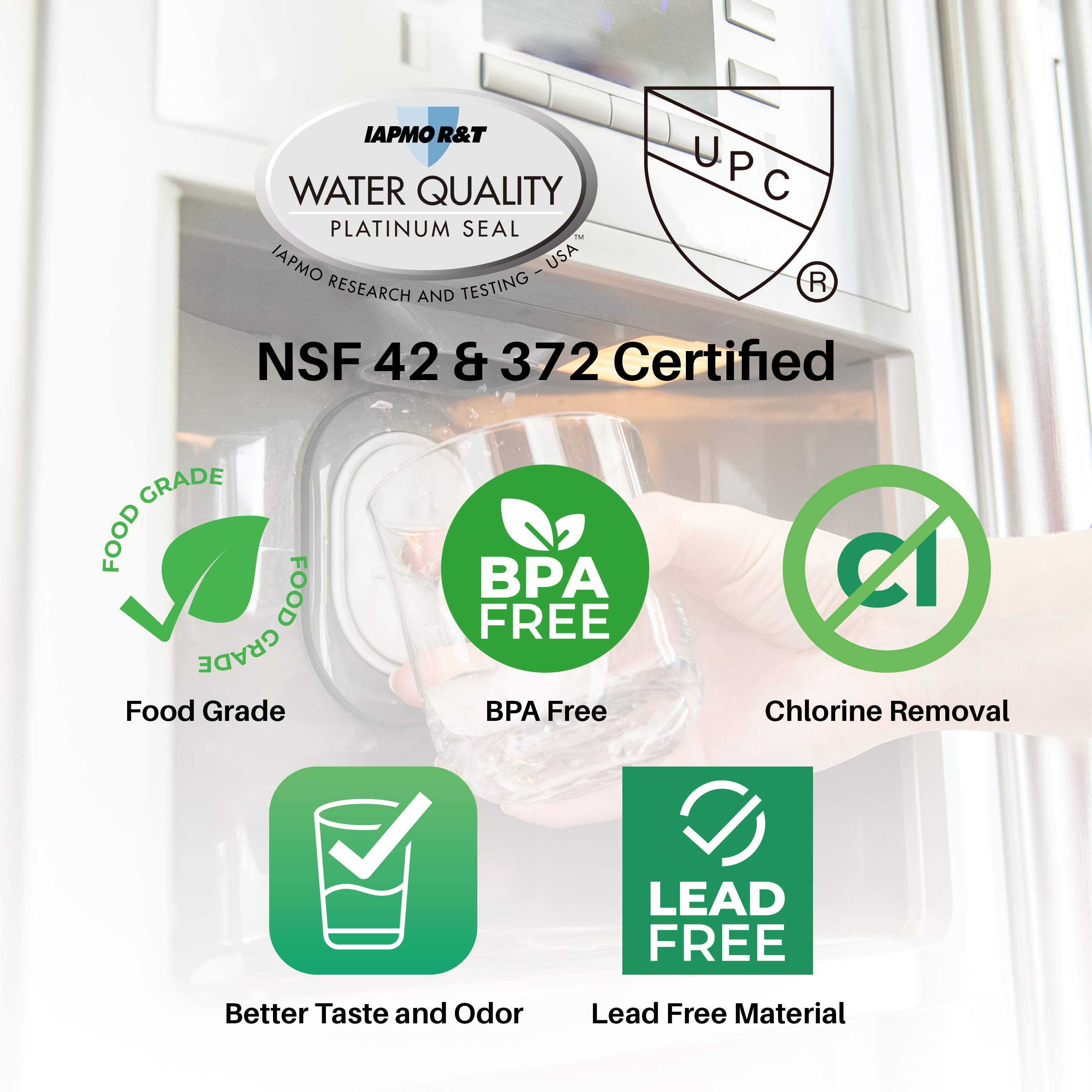 SpiroPure Refrigerator Water Filter Replacement for GE XWF, PF15, CF9, GF-XWF, WD-XWF, GSS25, GZS22, WS648A, GFXWF, AQF-XWF, WDXWF, GSE25, WR17X30702, FL-RF48, GSS23, GNE27, CF15, GFE26 (3 Pack)