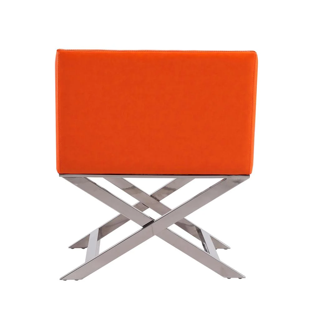 Hollywood Black and Polished Chrome Faux Leather Lounge Accent Chair (Set of 2)