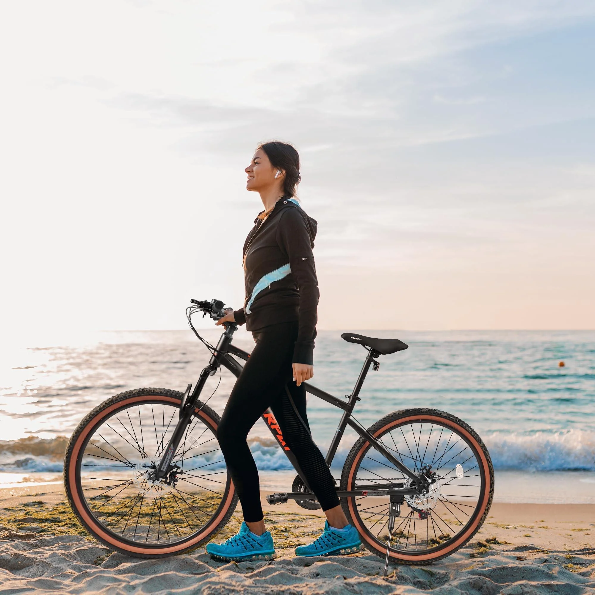 iRerts Mountain Bike, 27.5 Inch Outdoor Cycling Bike, 21 Speed, Carbon Steel Frame, Suspension Fork, MTB Bicycle Bikes for Adults Men Women, Black/Red