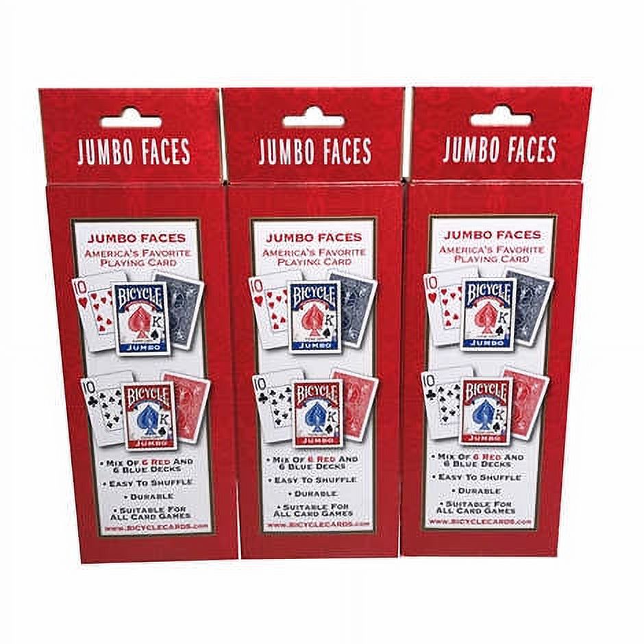 Bicycle JUMBO Standard Playing Cards 3-pack (36 Decks)