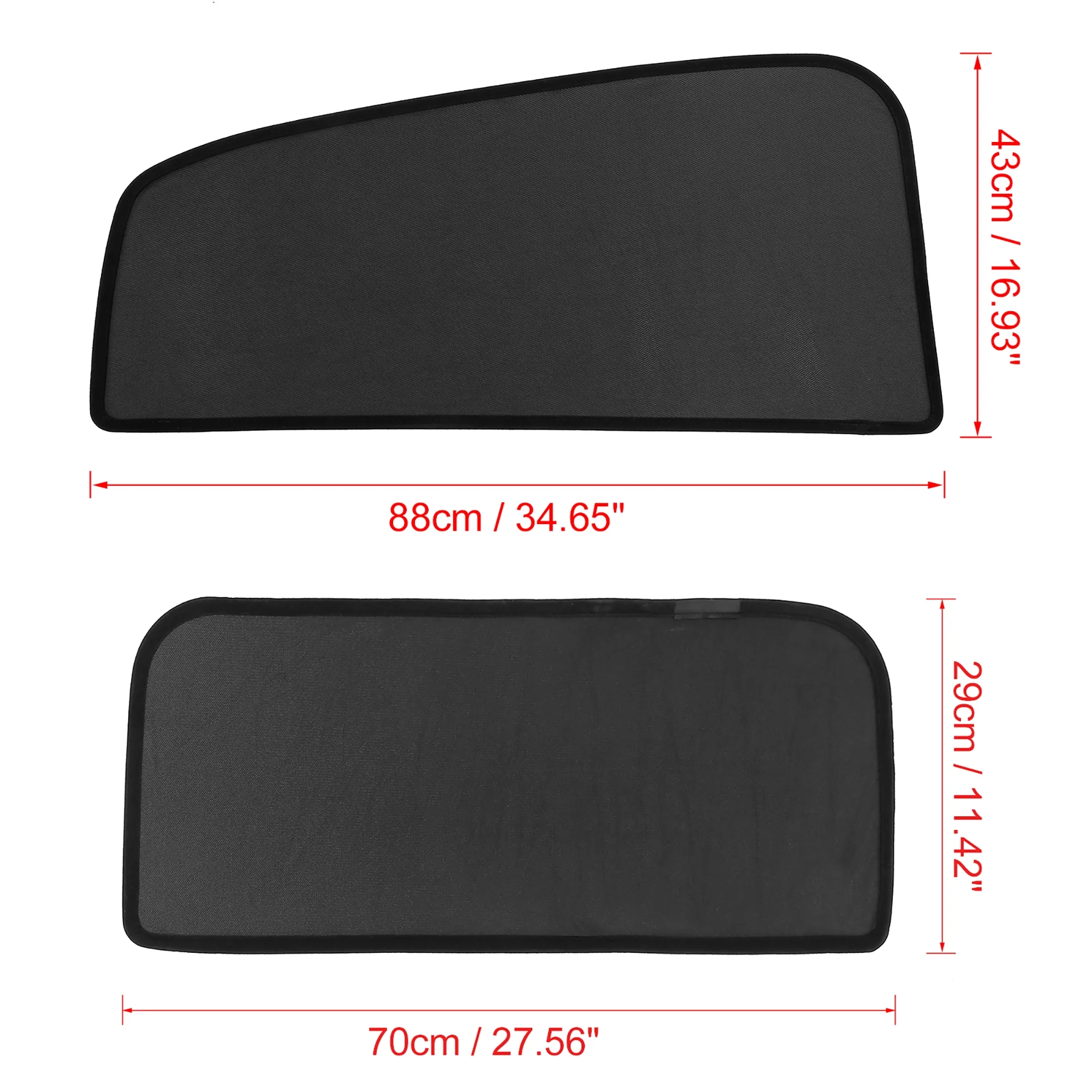 Unique Bargains 4 Pcs Black Glass Shade Cover Wing Door Side Rear Side Window Sun Shade Net Cover for Tesla Model X