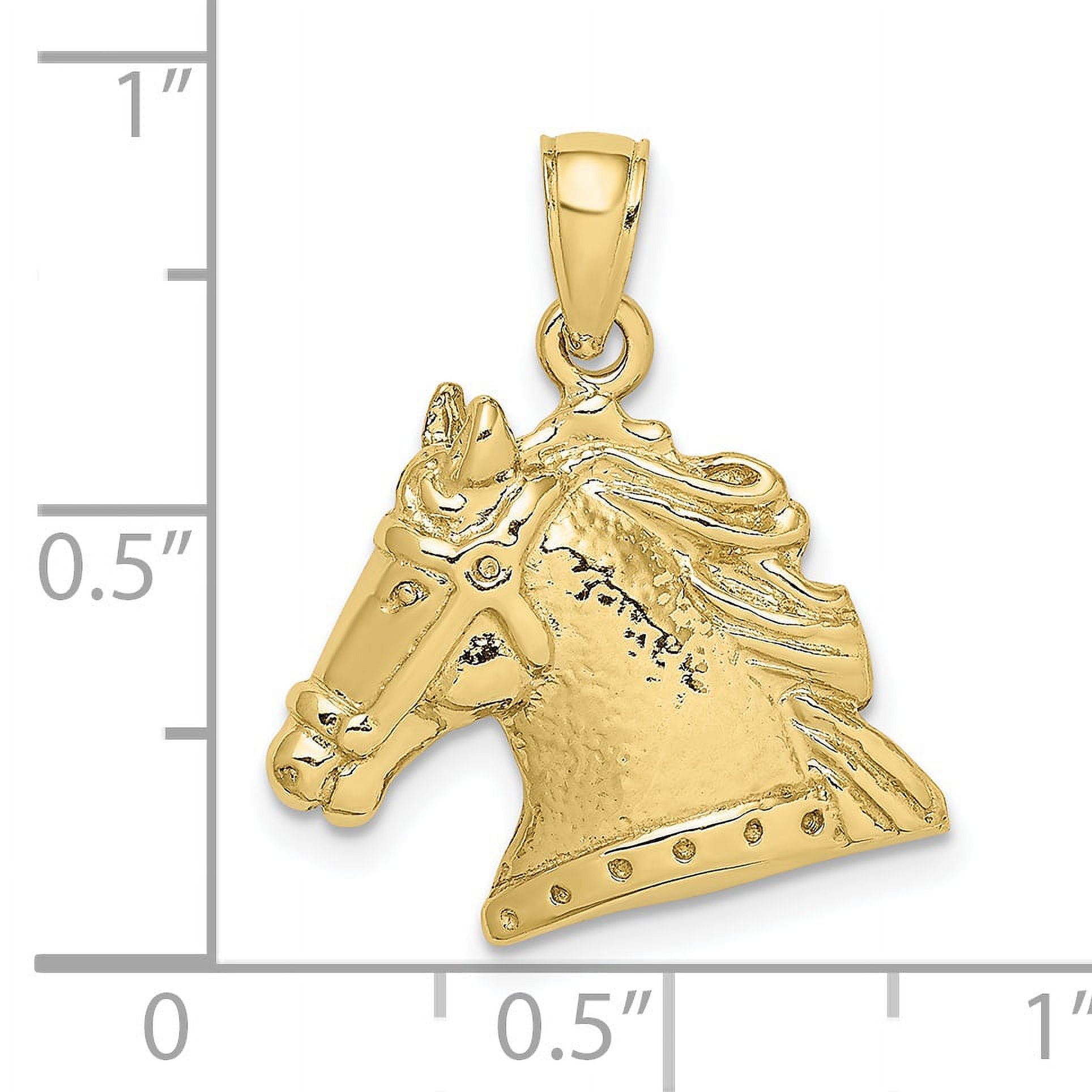 Saris and Things 10K Yellow Gold Textured Horse Head Charm