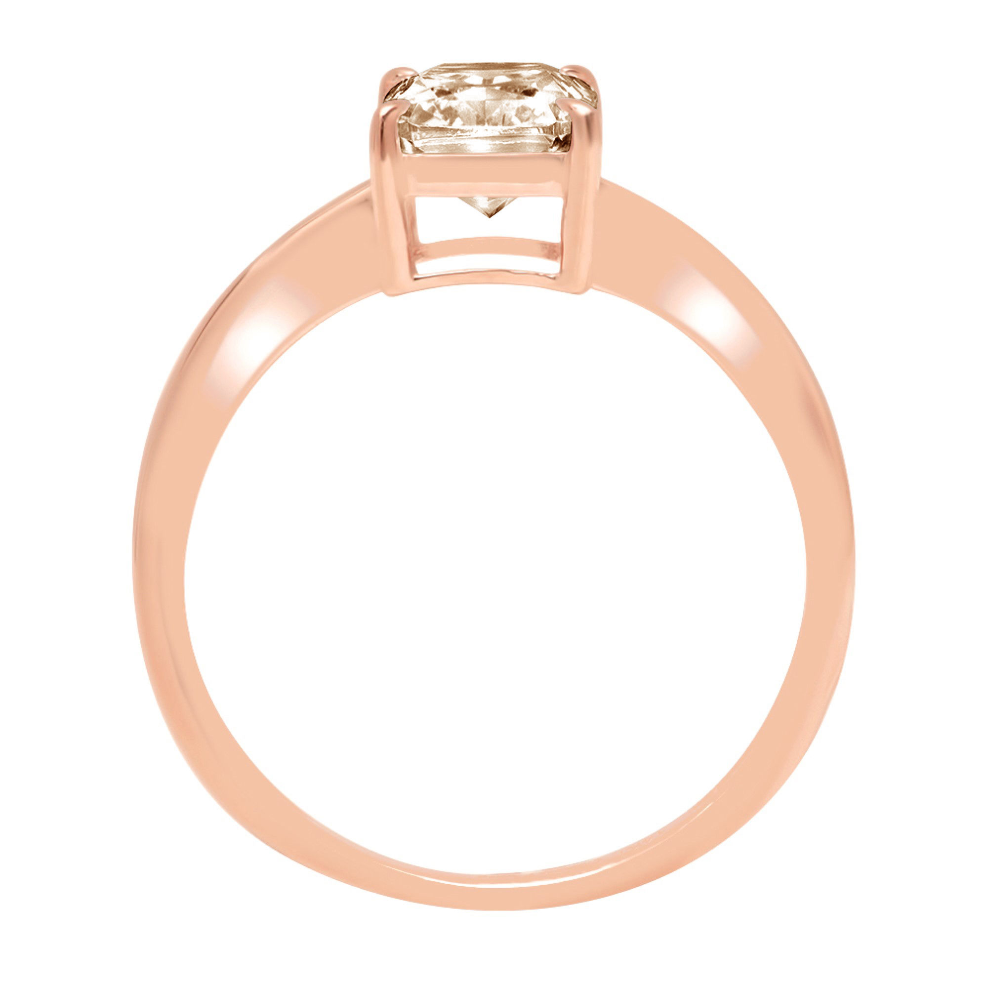 2.5ct radiant cut champagne simulated diamond 18k rose gold anniversary engagement ring size 10.25