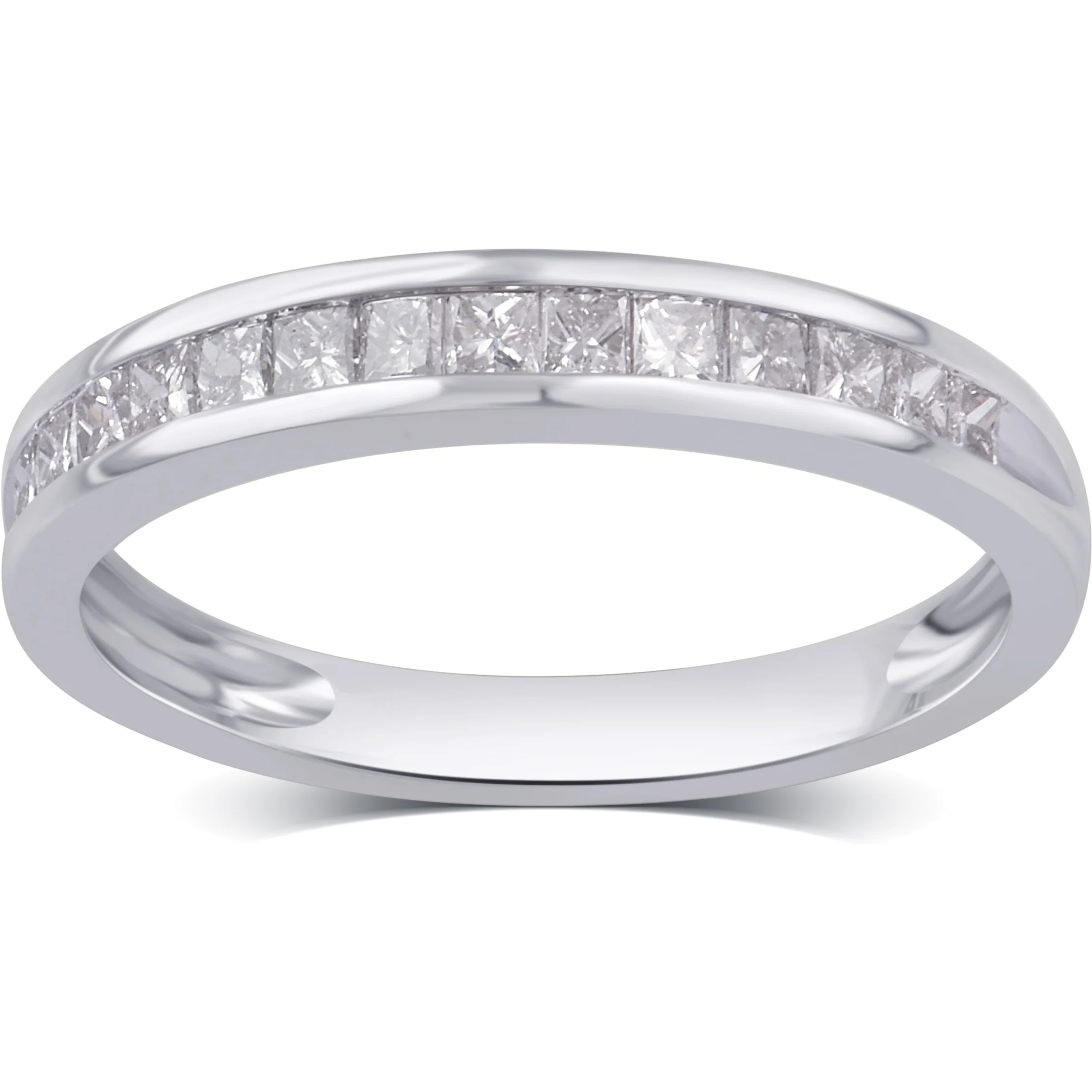 1/2 Carat T.W Princess Diamond 10K White Gold Wedding Band