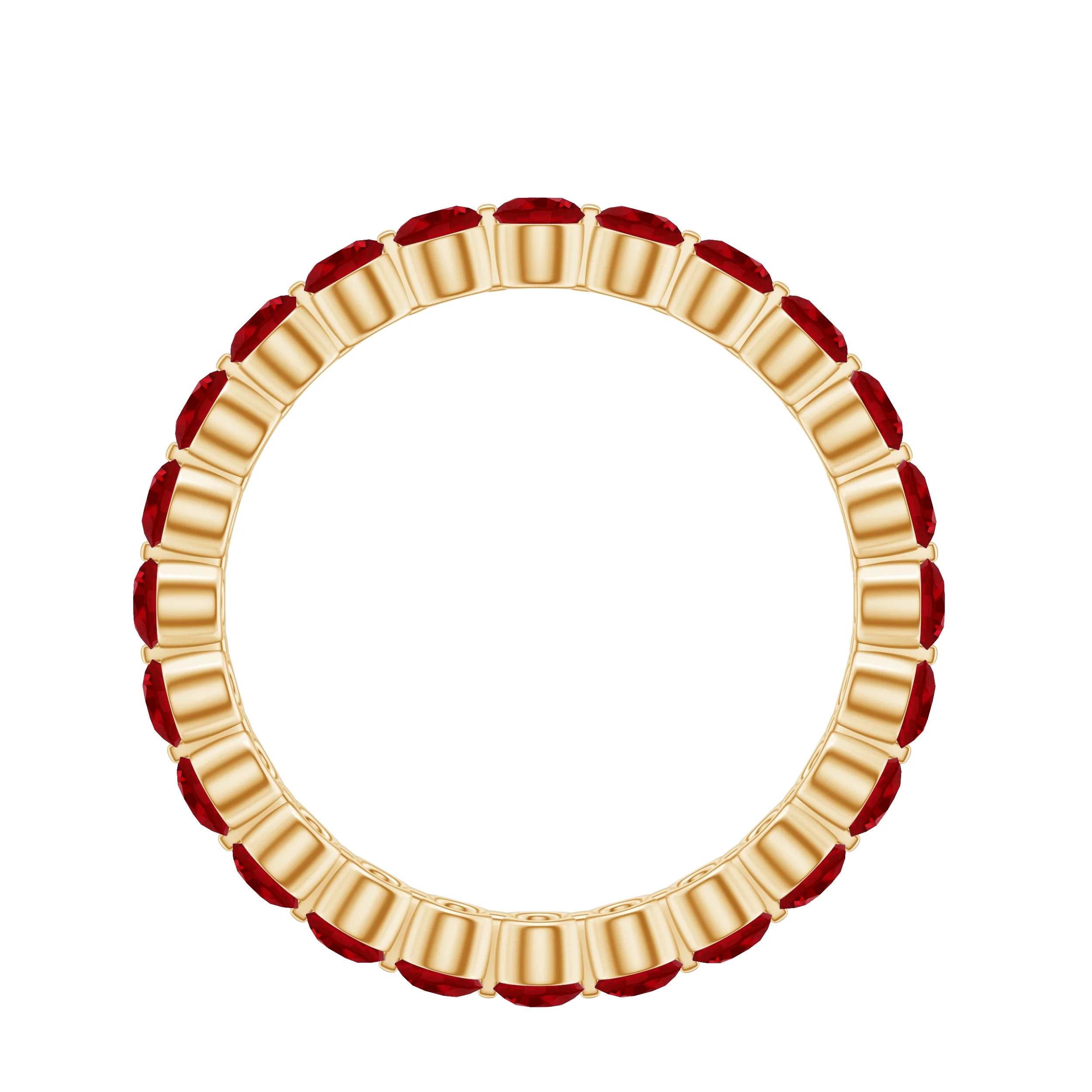 Lab Created Ruby Floating Eternity Ring for Women (2.50 CT, AAAA Quality), 10K Yellow Gold, US 4.25