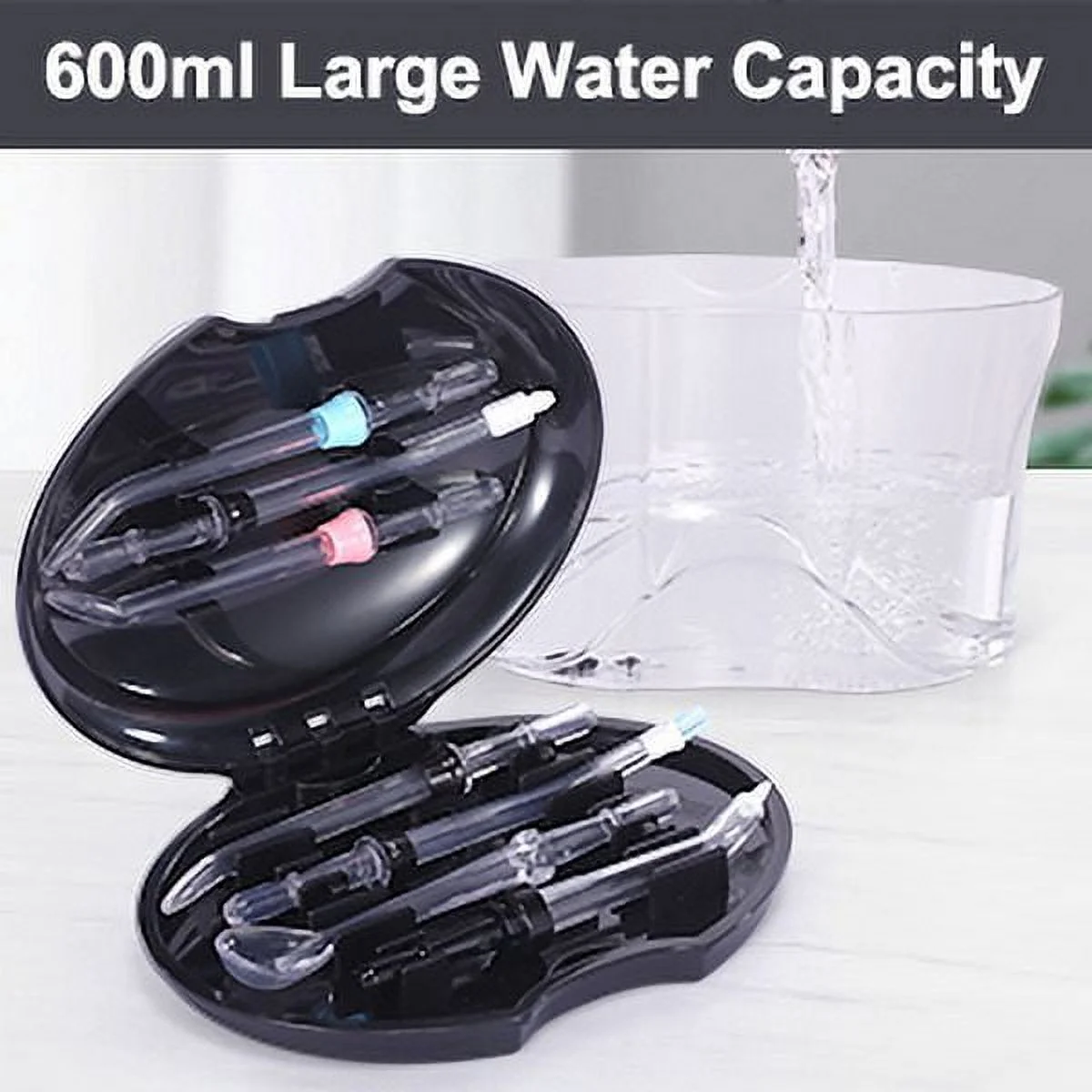 Water Flosser, Water Picks for Teeth Cleaning with 10 Pressures & 8 Tips for Family Use, 600ml Powerful Teeth Cleaner Oral Irrigator for Teeth/Braces Cleaning and Flossing