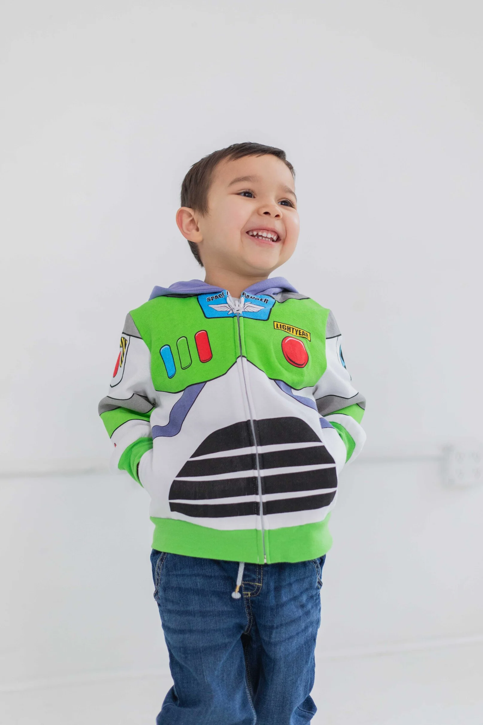 Disney Pixar Toy Story Buzz Lightyear Toddler Boys Fleece Zip Up Hoodie Toddler to Big Kid