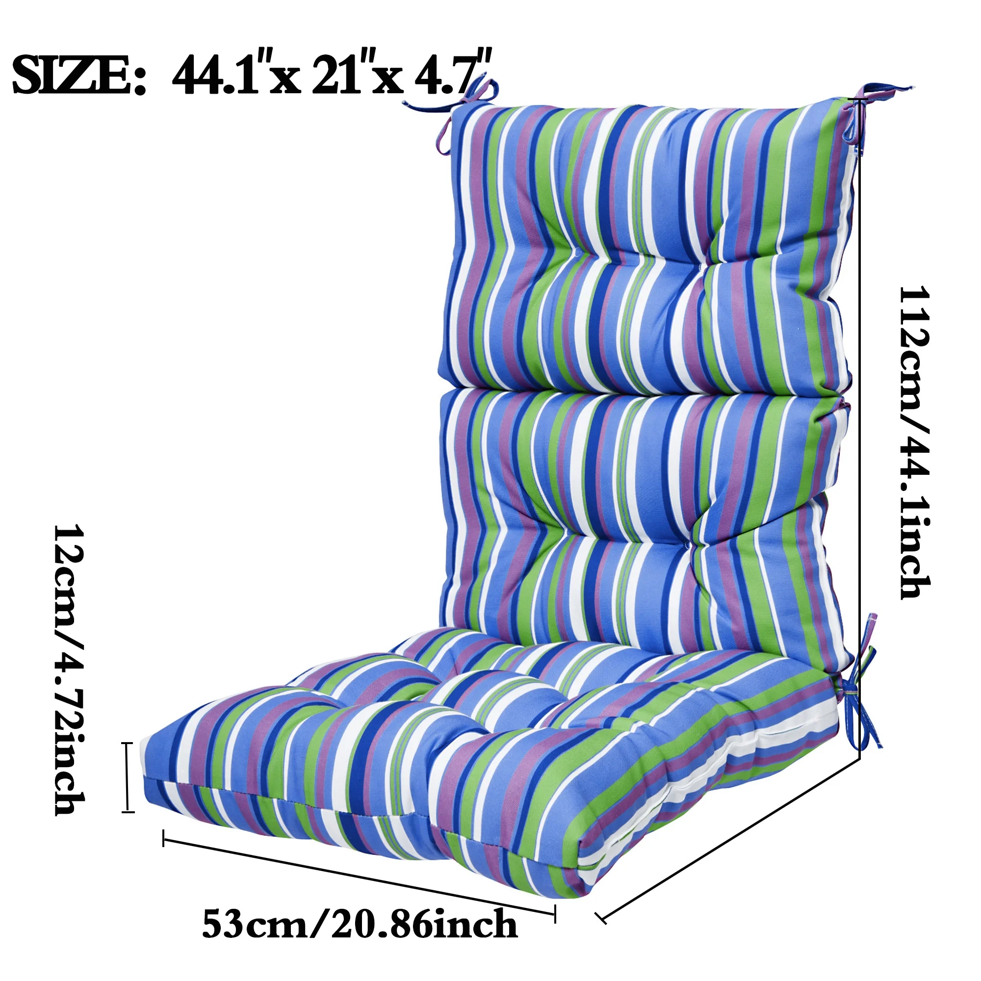 LELINTA 4 Pcs 44Inch Patio Chaise Lounger Cushion for Rocking Chair, Indoor/Outdoor Lounger Cushions Rocking Chair Pads Sofa Cushion - Thick Padded Seat Cushion Swing Seat Sets Cushion s with Ties