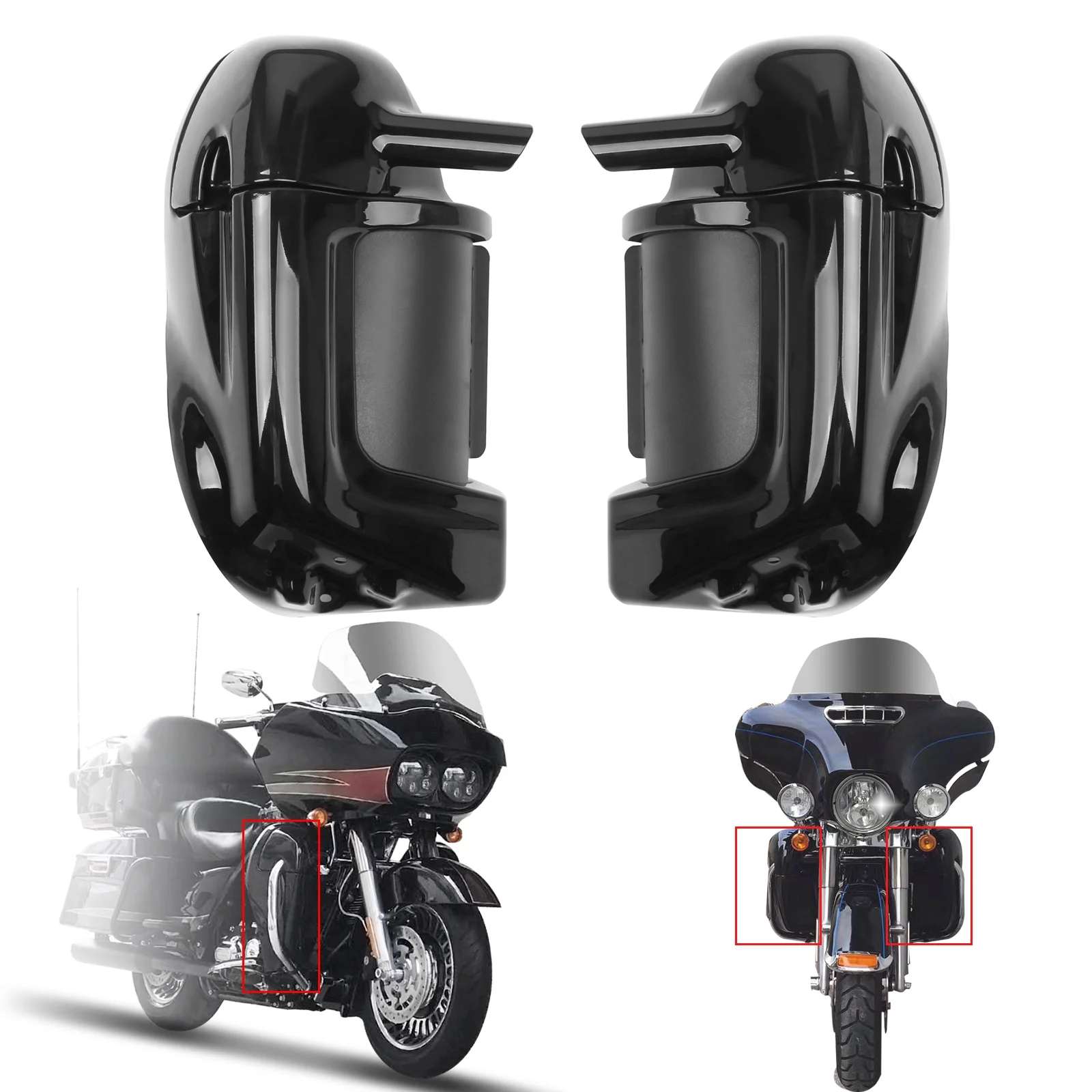 MotorGenic Lower Vented Leg Fairings Glove Box For Harley Road Street Electra Glide 1983-13