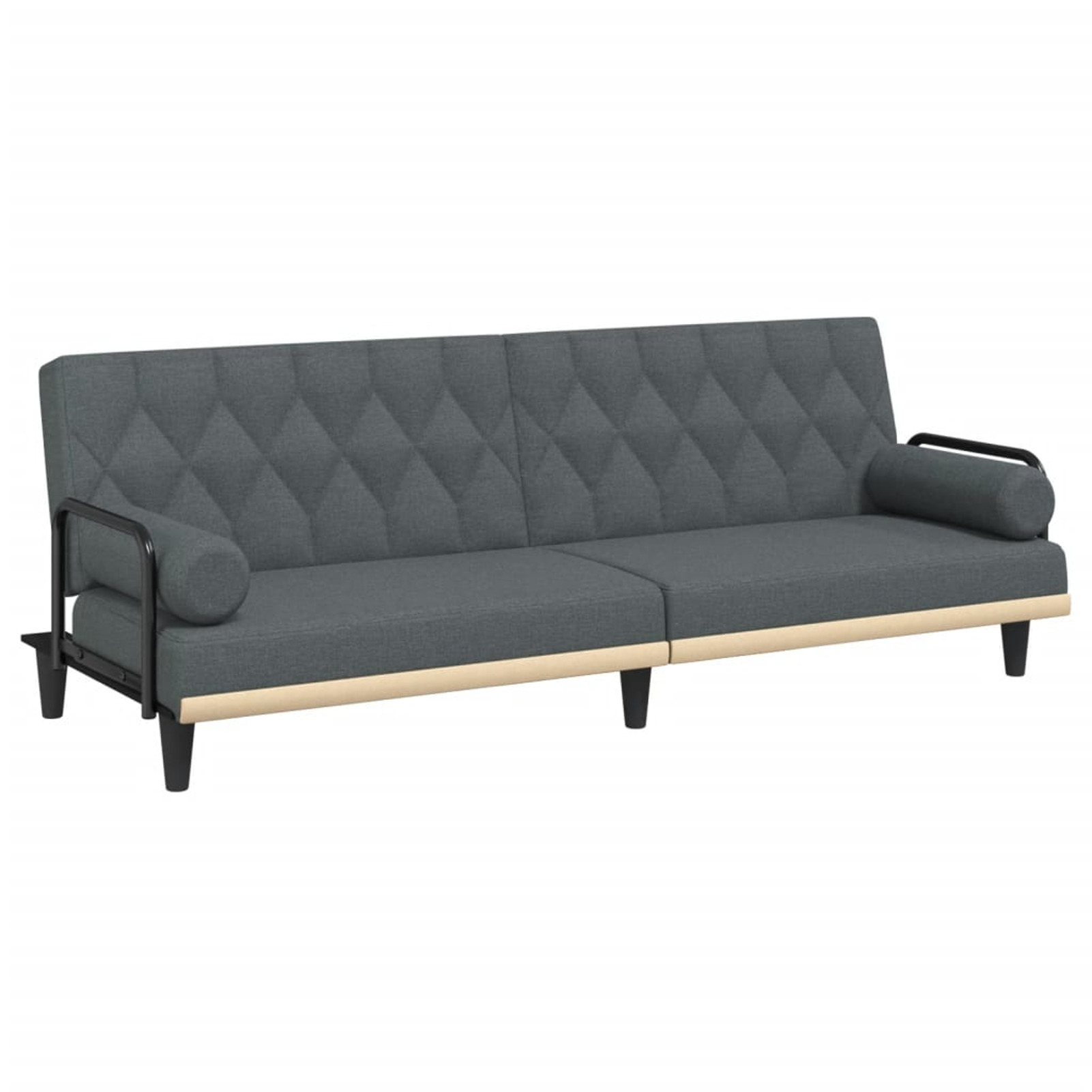 Dcenta Sofa Bed with Armrests Dark Gray Fabric