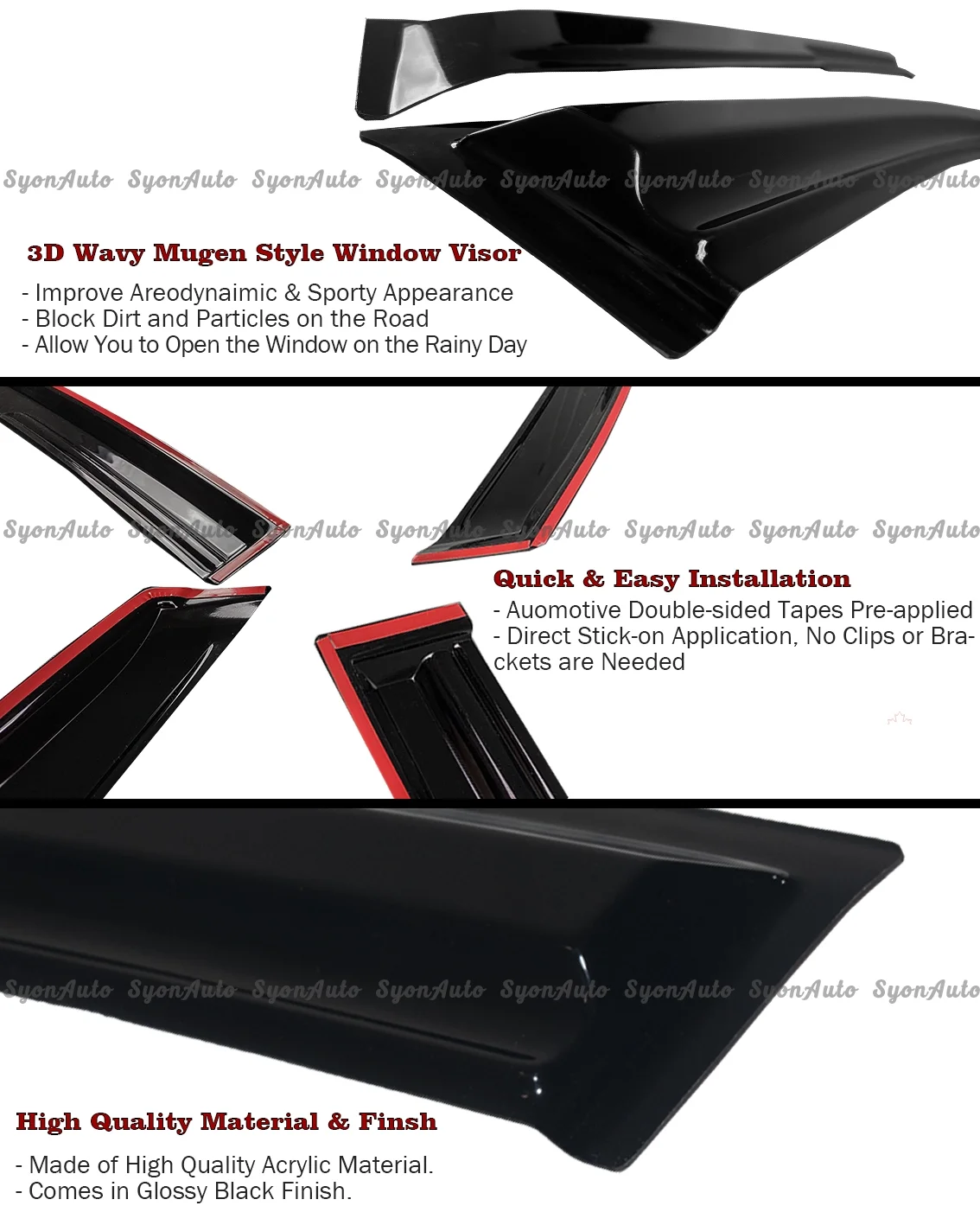 Fits 2014-2020 Lexus is 200t 300 JDM Mugen Style Window Visor Rain Guard Deflector