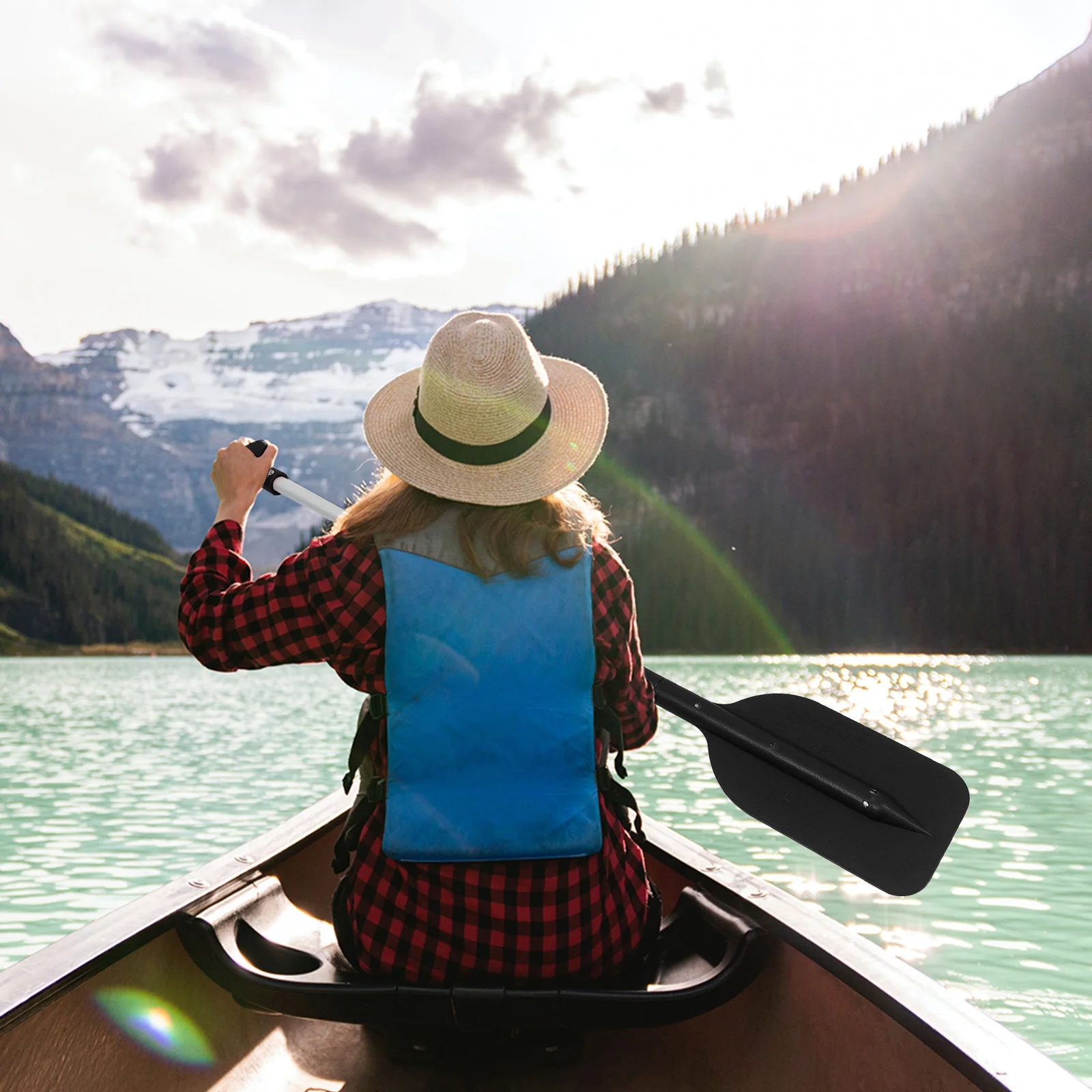 2pcs Adjustable Floating Boat Oar Retractable Kayak Paddle Aluminum Alloy Oar