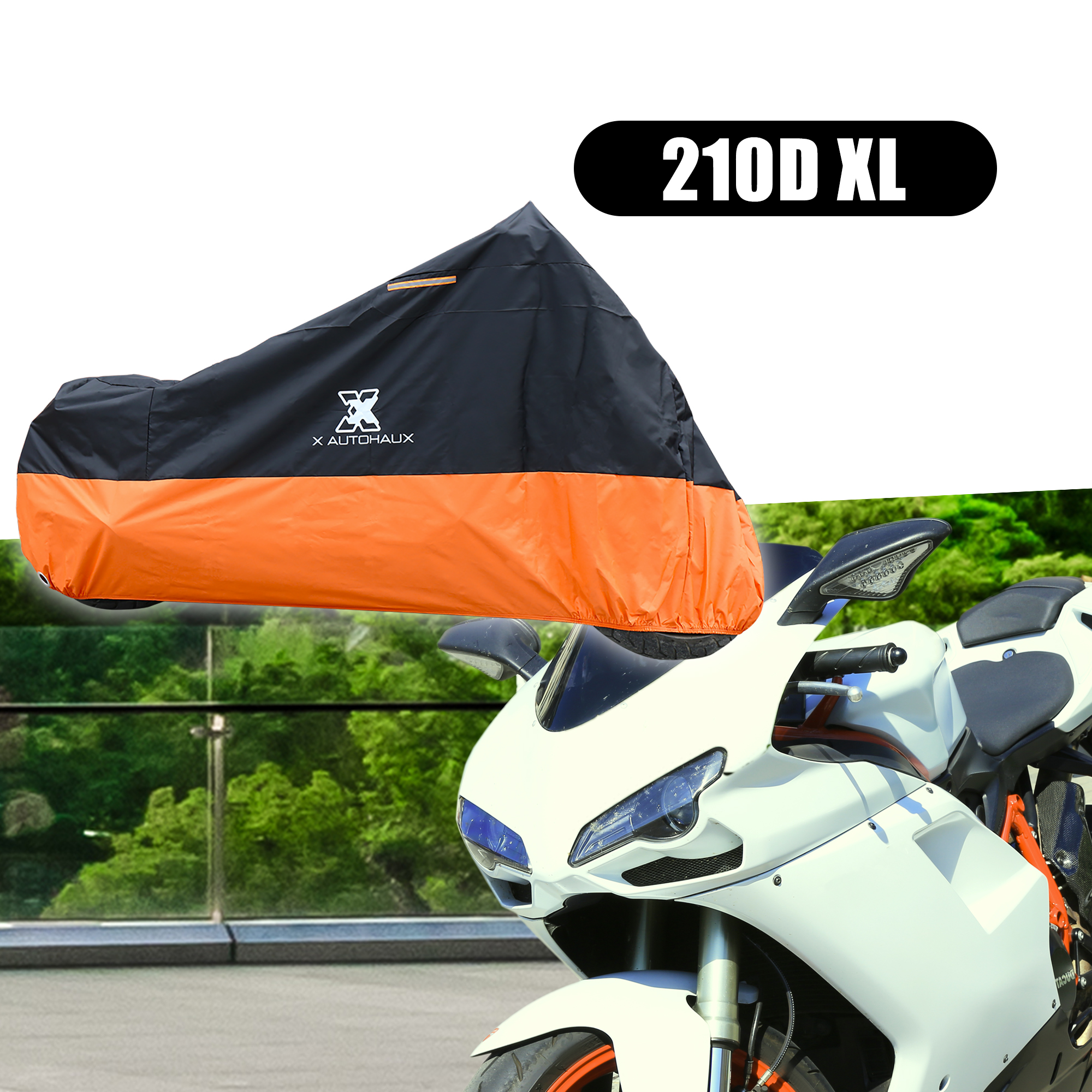 Unique Bargains 1PC Motorcycle Cover Size XL Oxford Black Against UV Suitable for Kawasaki Ninja 250R 1990-2015