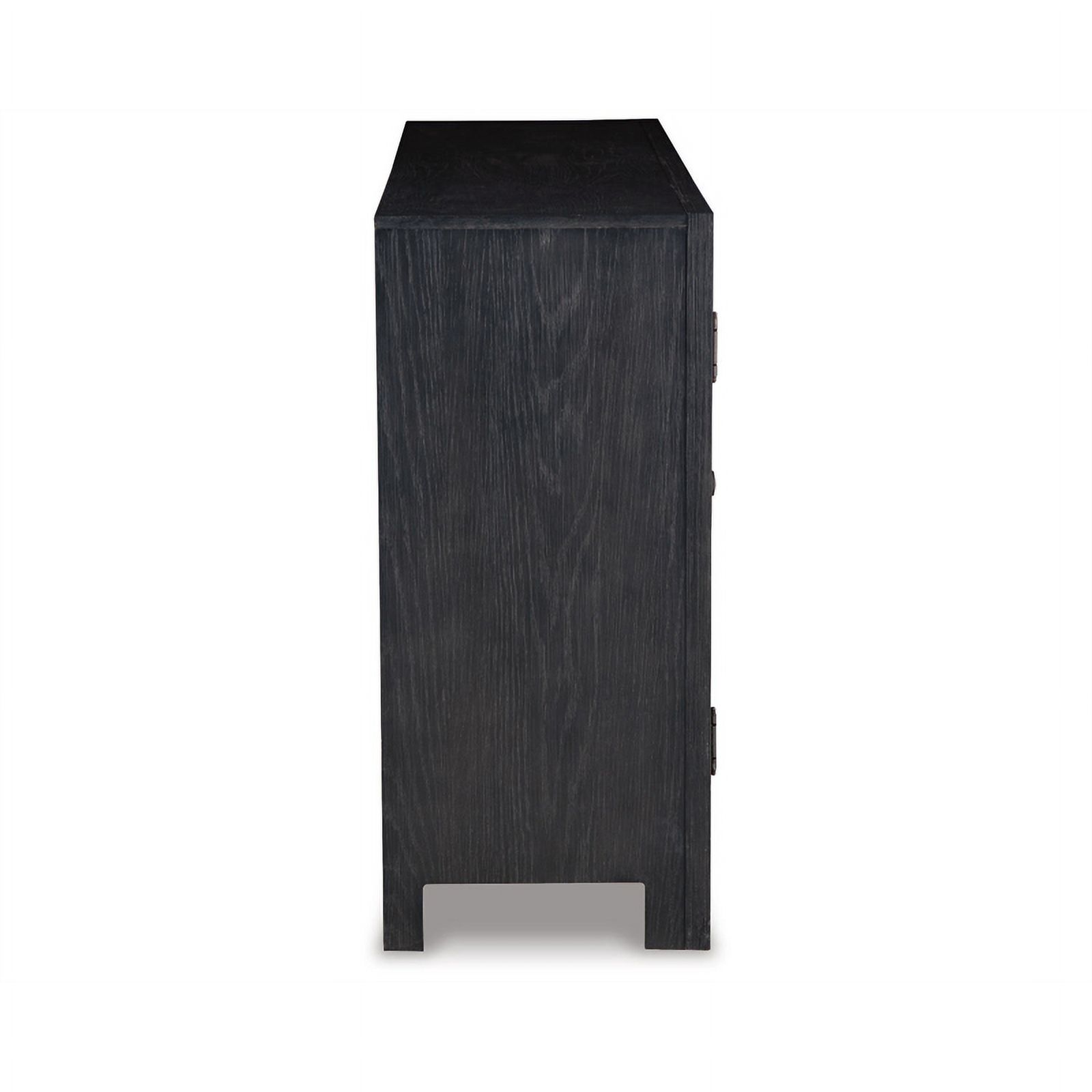 Ashley Furniture Lenston 3-Door Wood Accent Cabinet in Black/Warm Gray