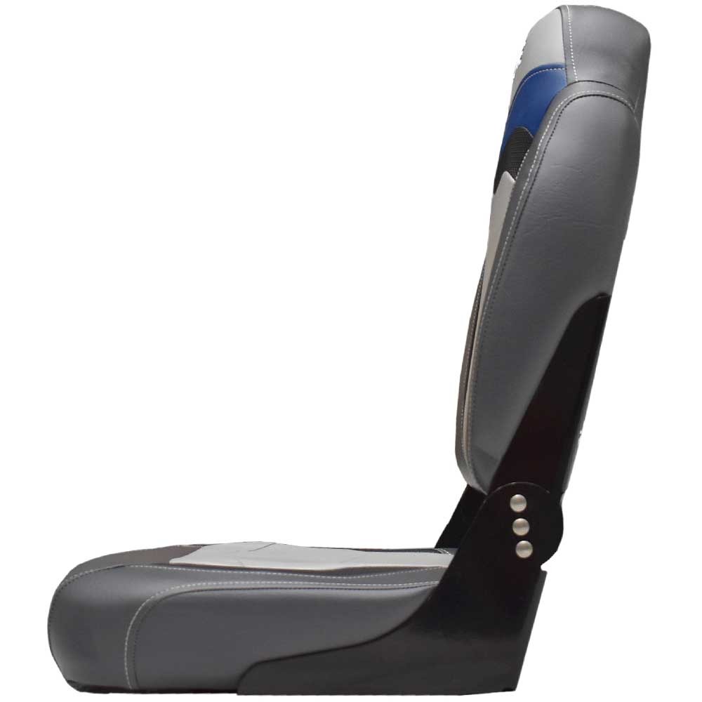 Lowe Boat Folding Fishing Seat 2240623 | Gray Black Blue