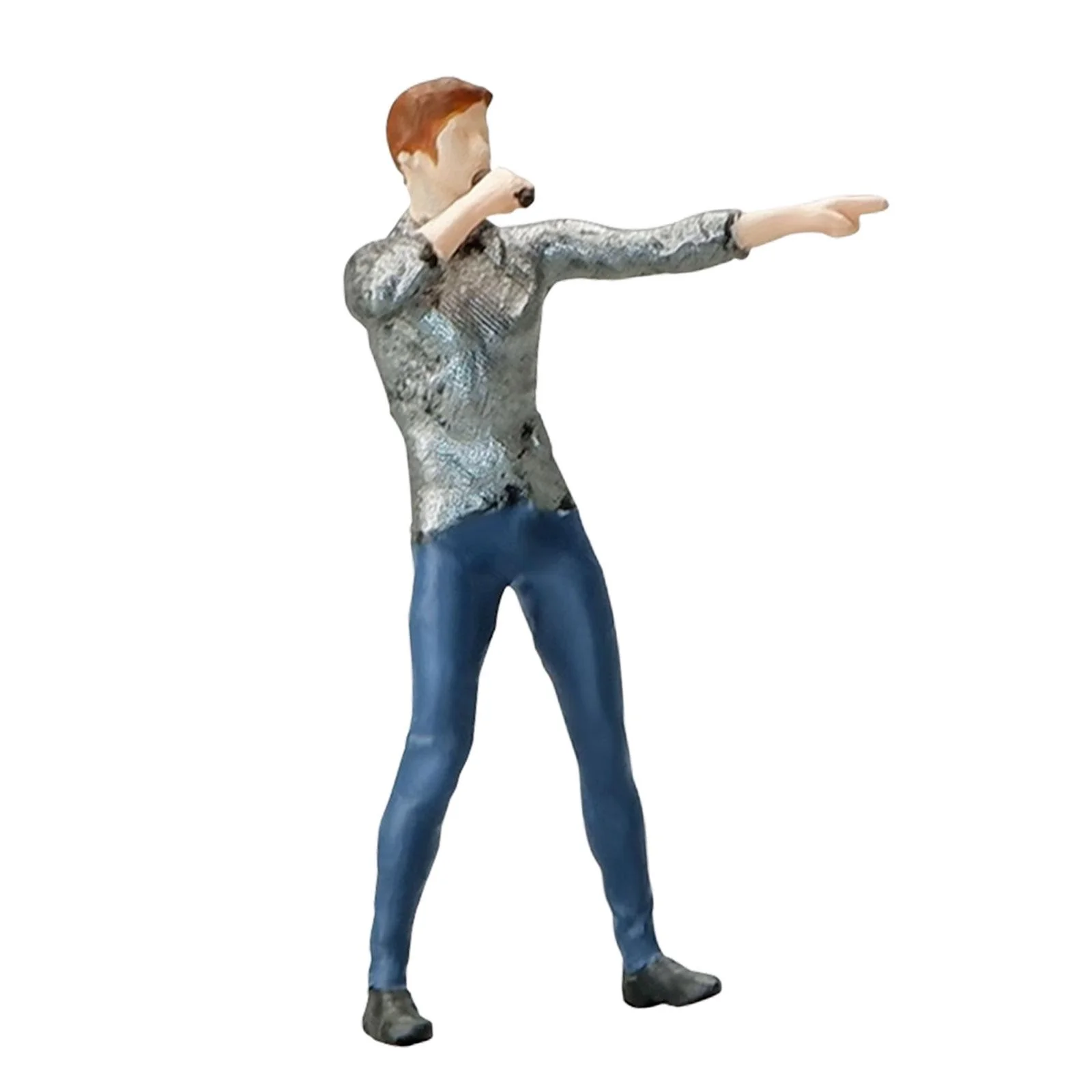 1/64 Male Singer Figures Model Trains People Figures for DIY Scene Dollhouse Singing