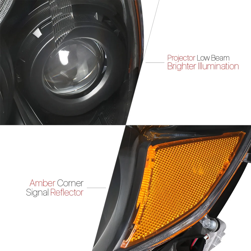 Black Projector Headlight Amber Turn Signal Reflector for 10-14 Outback/Legacy 11 12 13 Fits select: 2010-2014 SUBARU OUTBACK, 2010-2014 SUBARU LEGACY