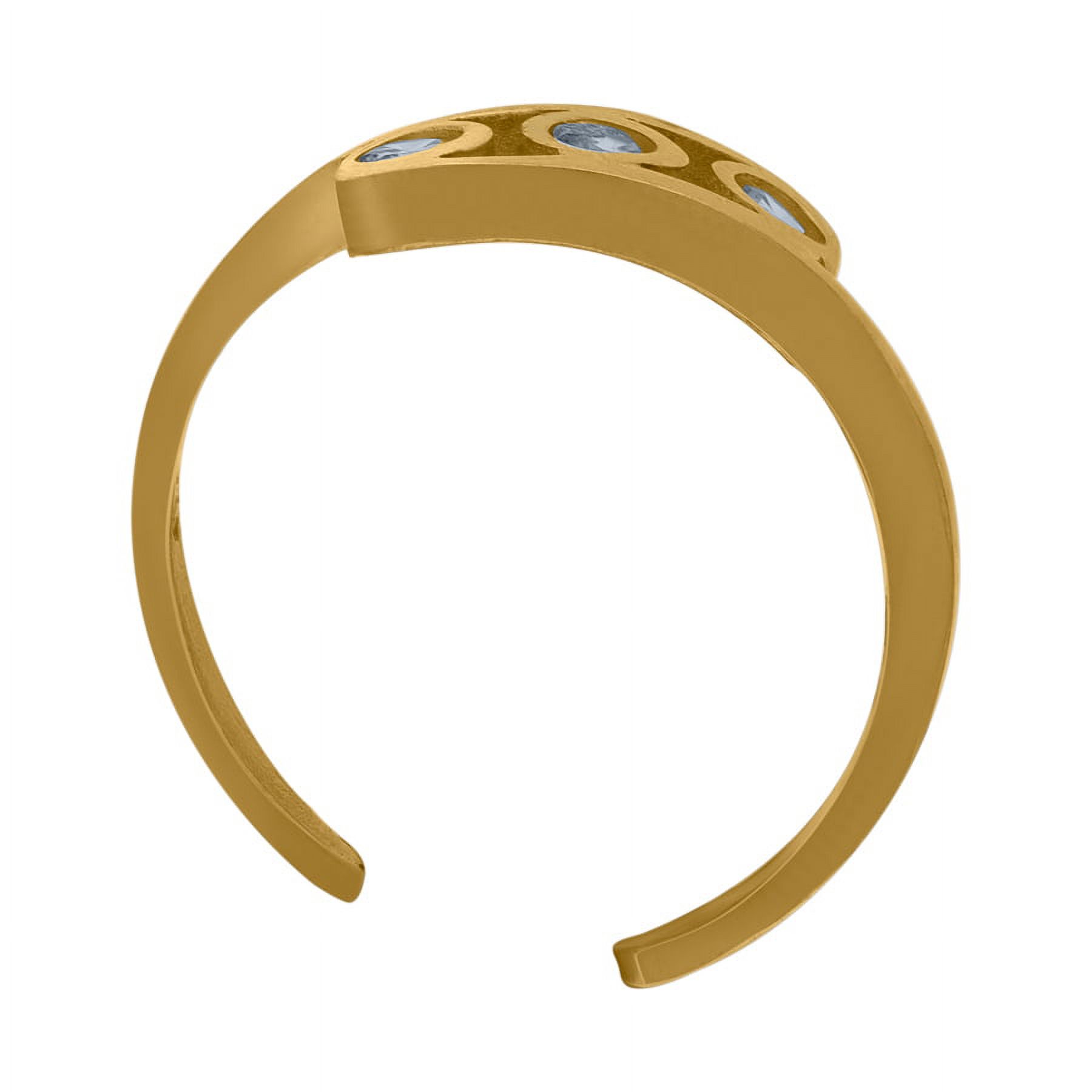 10k Yellow Gold Womens CZ Cubic Zirconia Simulated Diamond Three Bezel Set Ring Jewelry Gifts for Women