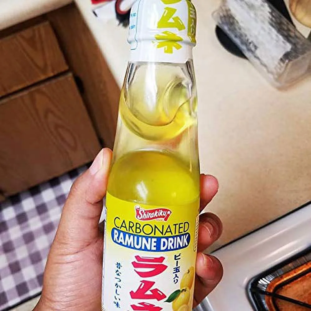 Ramune Japanese Marble Soda, Yuzu Flavor, 6.76 oz. Bottles (Pack of 6)