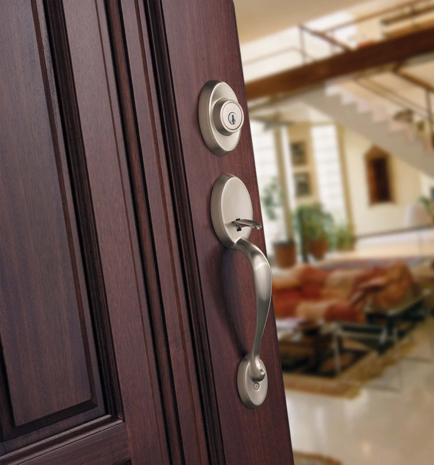 Kwikset 800Ce-Lip-S Chelsea Single Cylinder Sectional Handleset - Nickel