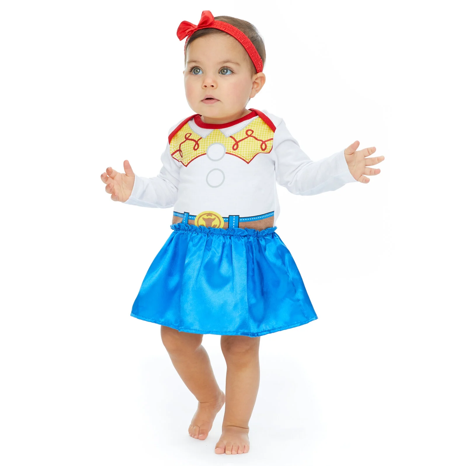 Disney Pixar Toy Story Jessie Halloween Newborn Baby Girls Dress and Headband Newborn to Infant