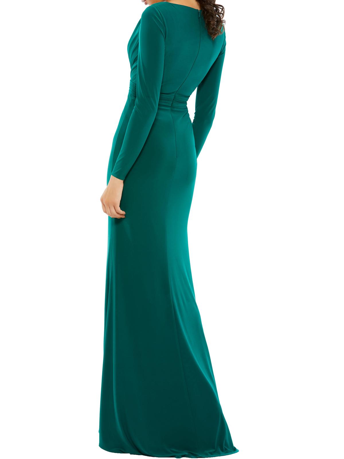 Ieena for Mac Duggal Womens Faux Wrap Long Wrap Dress