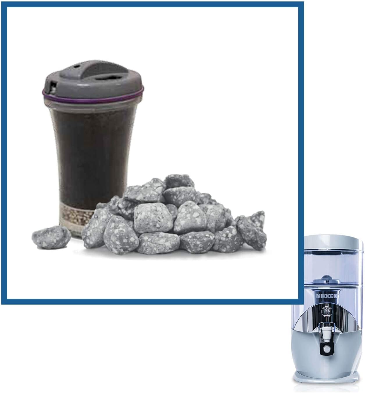 Waterfall 1 Filter Cartridge (13845) + 1 Mineral Stones (13846) - Advanced Water Filter Replacement For Gravity Purifier System (1384) - Water System Components - Clean Filtered Water