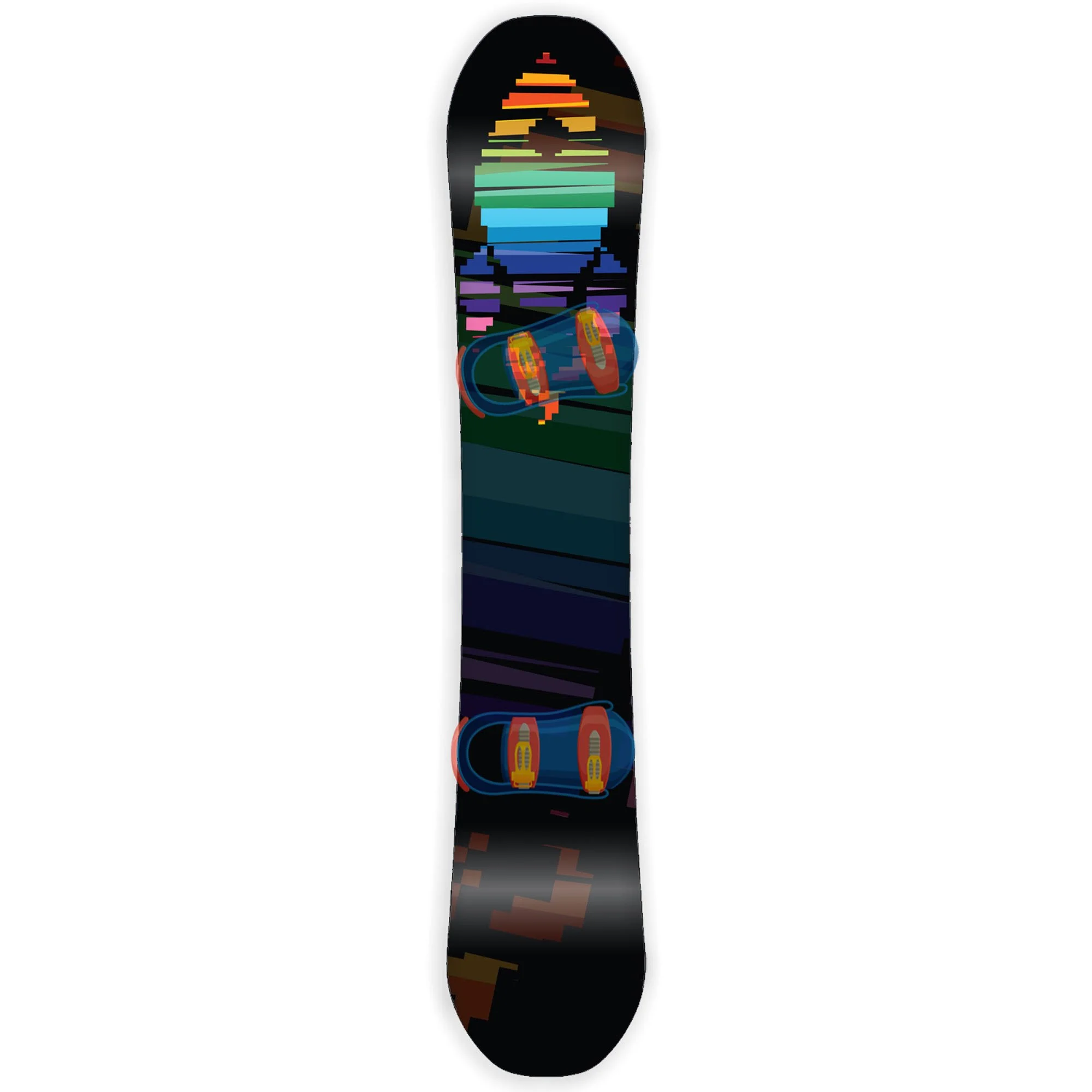 Snowboard Wrap Graphic Sticker Skin Cover - Includes Breakaway Knife - Universal Fit up to 65 inches and 14 inches Wide - 8 bit Pride Rocket