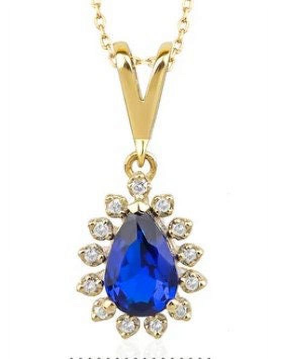 Teardrop Blue Sapphire Necklace- Sterling Silver Sapphire Necklace Sapphire Bridal Necklace- September Birthstone- Anniversary Birthday Gift