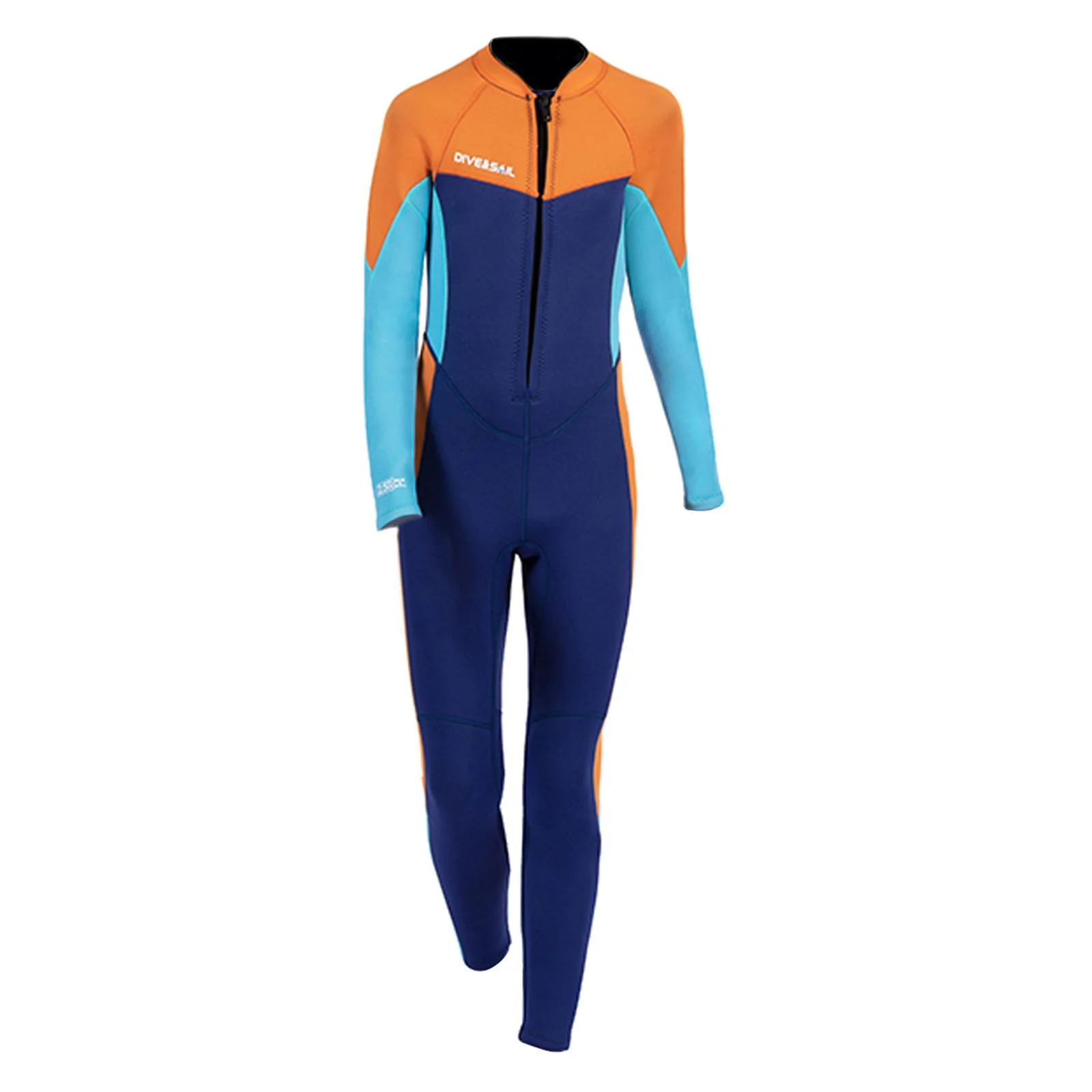 Diving Swimsuit Thermal Full suits 2.5mm Neoprene Bathing Suits Kid Wetsuits Blue Size 8