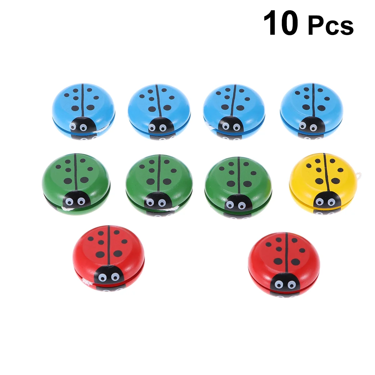 OUNONA 10pcs Wooden Yoyo Toys Interesting Kids Toys Creative Gifts Party Favors for Kids Children Random Color
