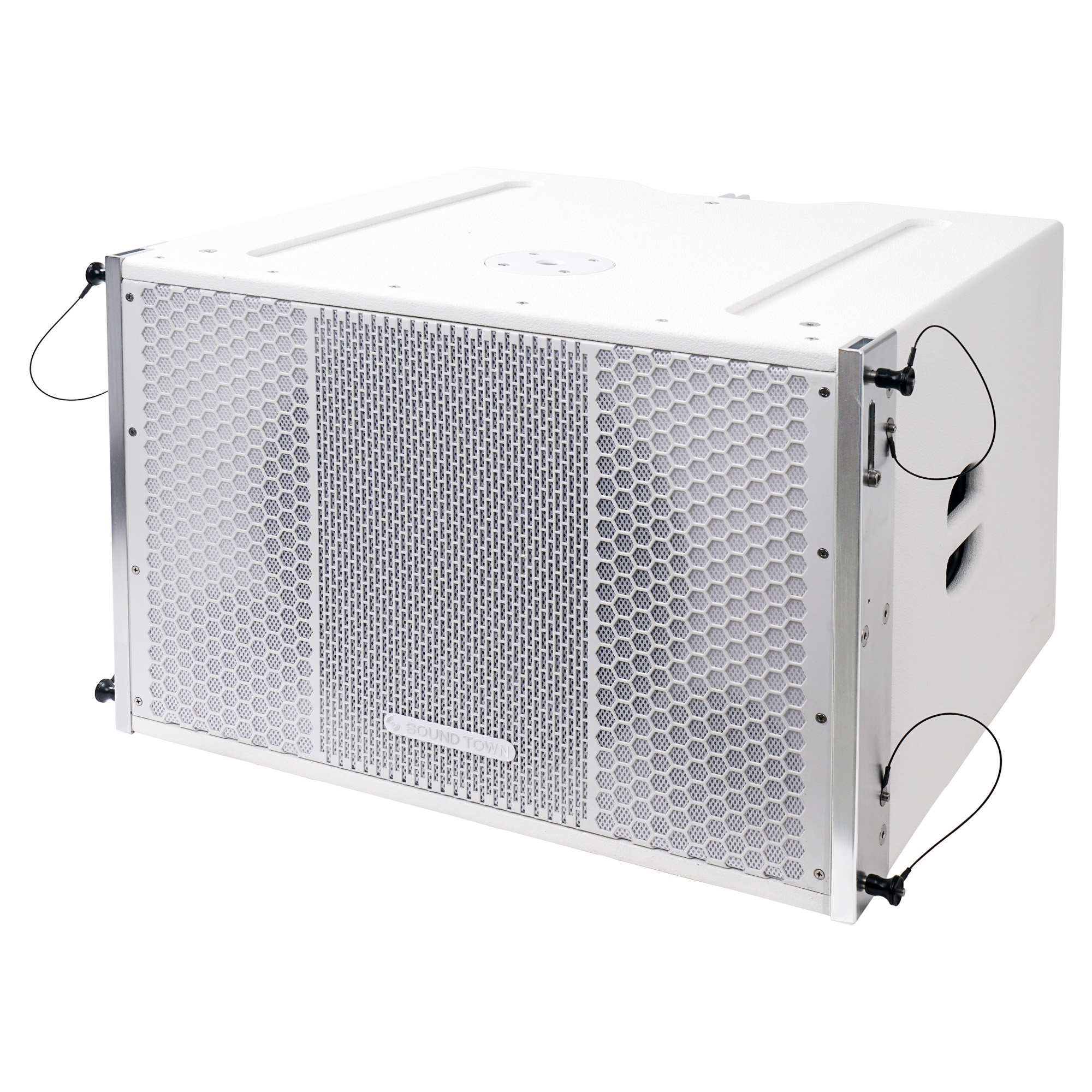 Sound Town ZETHUS Series Line Array Speaker System with One 15-inch Powered Line Array Subwoofer, Two Compact 1 X 10-inch Line Array Speakers, White