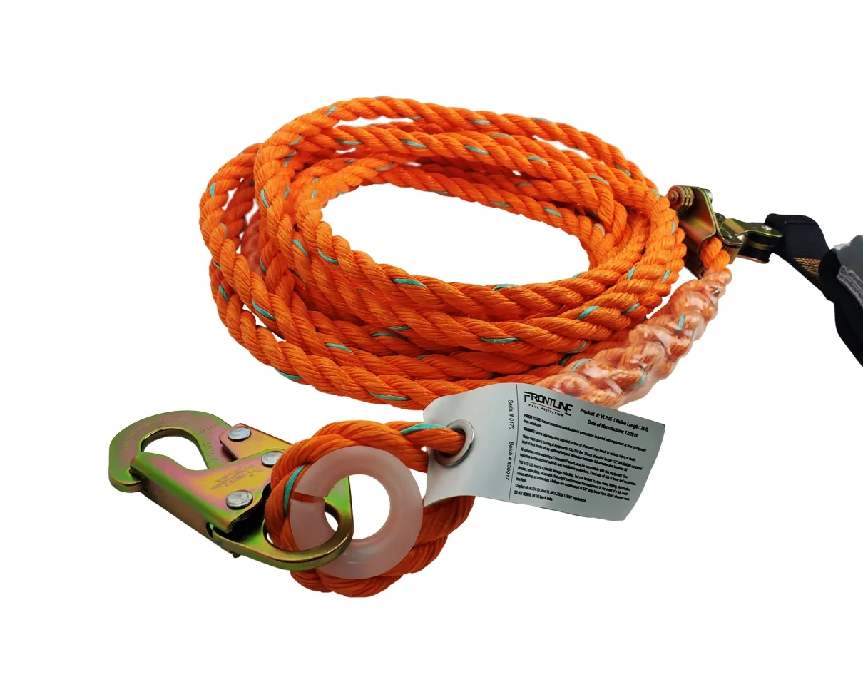 Frontline Premium Vertical Lifeline with Openable Rope Grab and Shock Pack