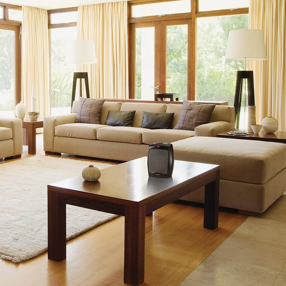 Lasko Ceramic Heater with Adjustable Thermostat Tabletop Or Under-Desk Black