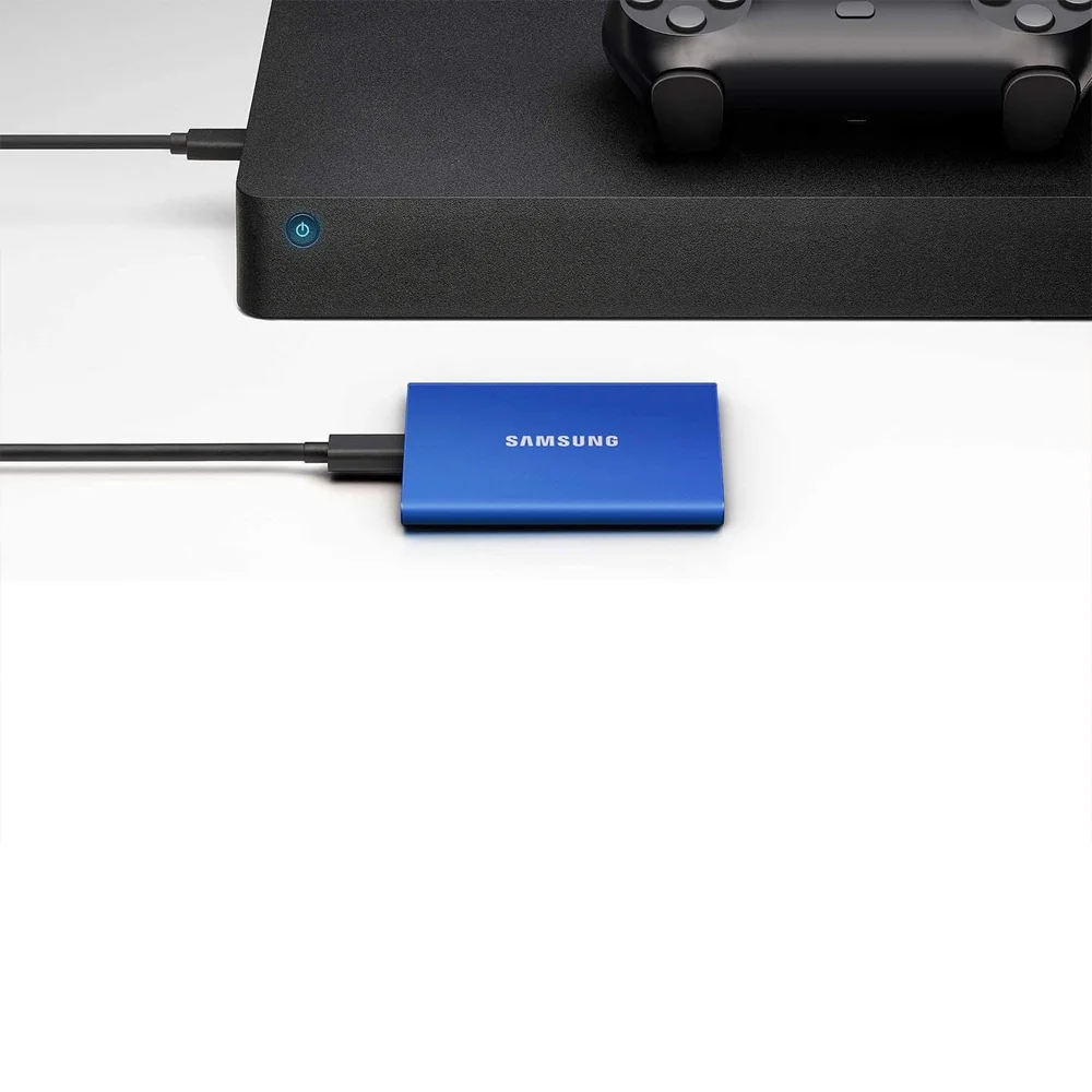 Samsung MU-PC1T0T/AM Portable SSD T7 USB 3.2 1TB Gray Bundle with Deco Gear Hard EVA Case with Zipper for Tablets and GPS 6 Inch and 1 YR CPS Enhanced Protection Pack