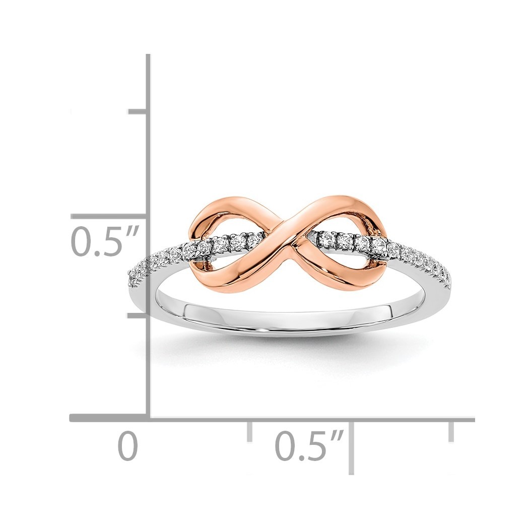 1.56mm 10k Two tone Gold White and Rose Polished Infinity Diamond Ring Size 7.00 Jewelry Gifts for Women
