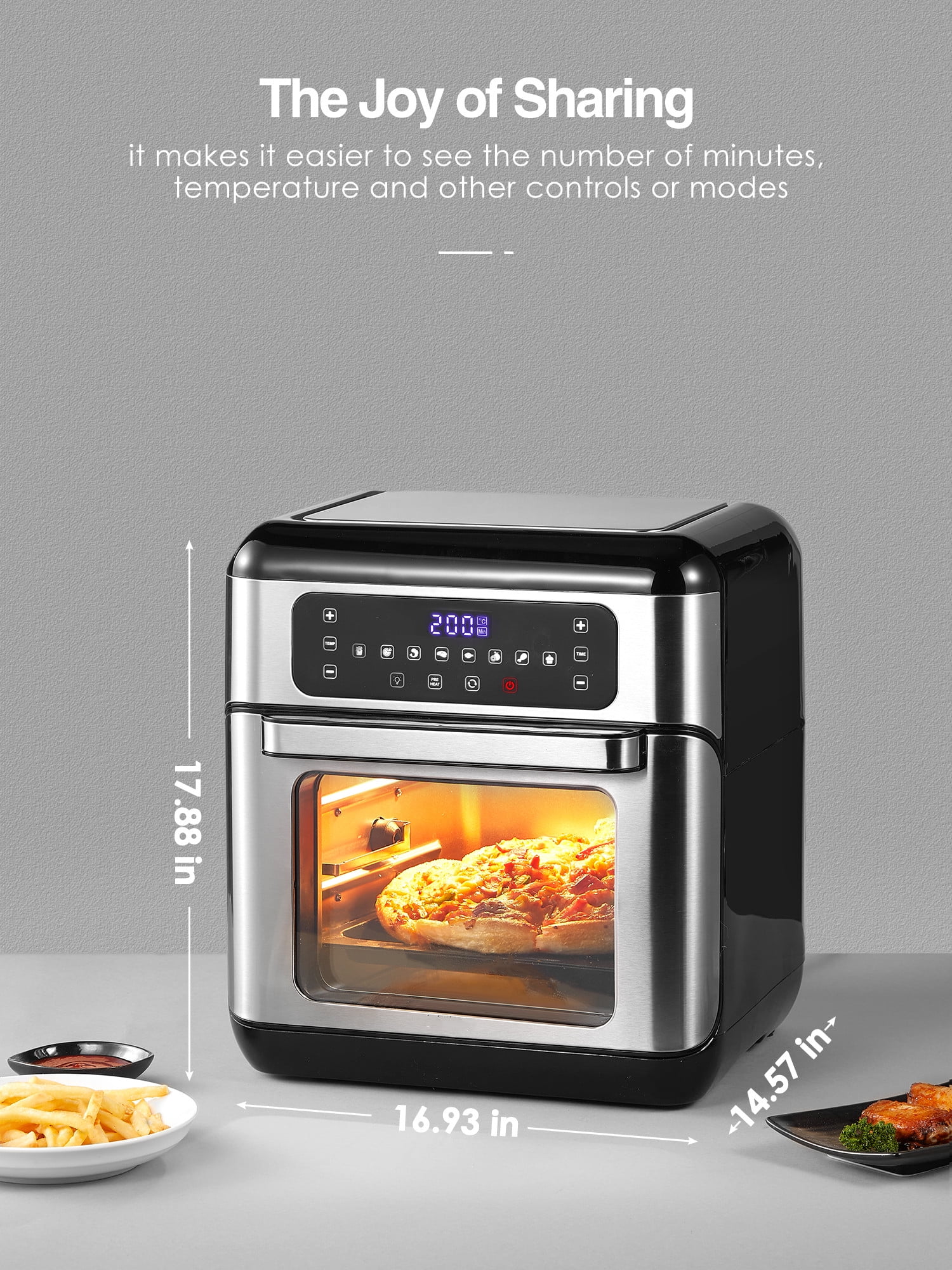 AICOOK Air Fryer Oven 11 QT, Silver