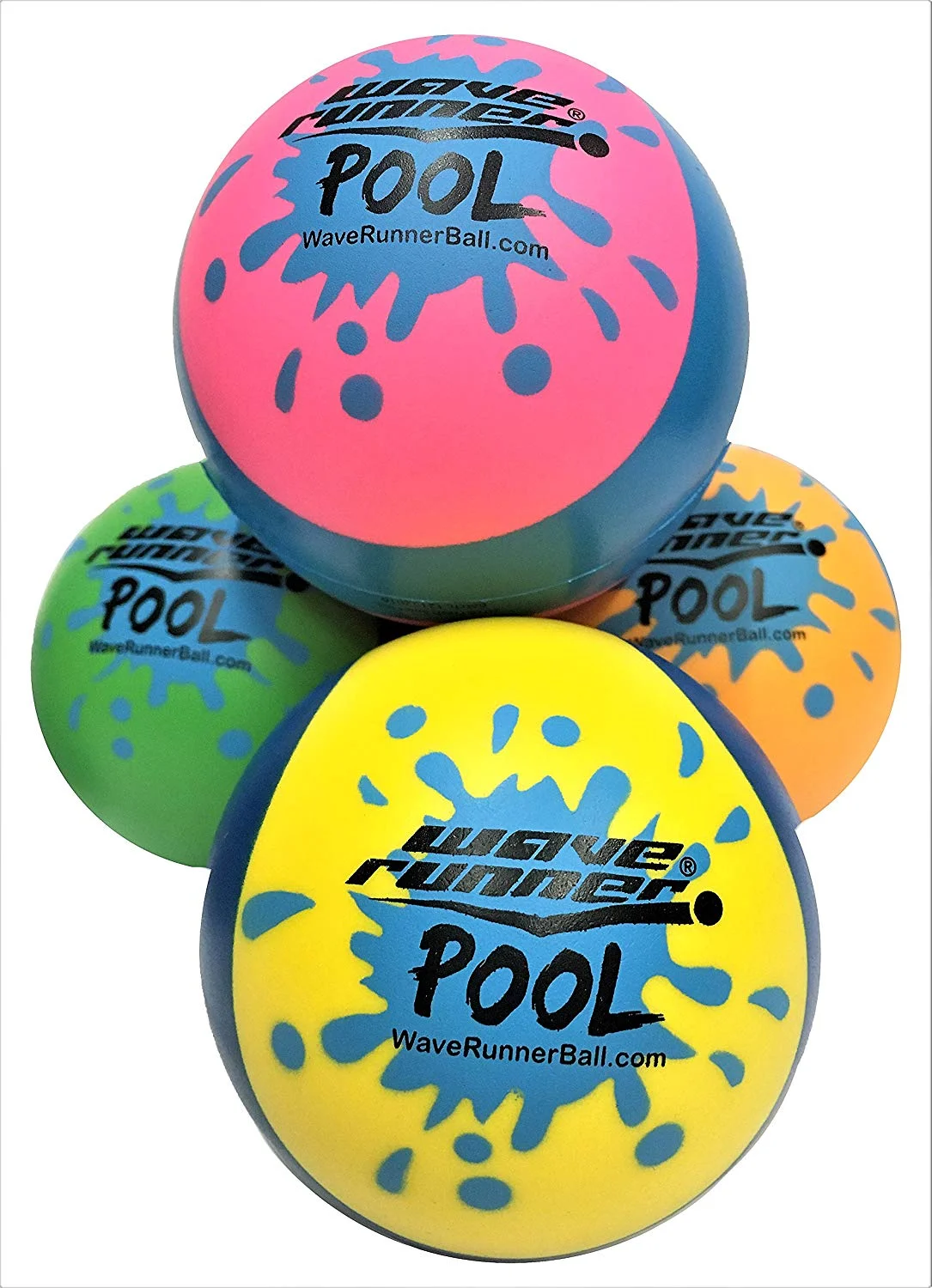 Wave Runner Pool Ball #1 Water Ball for Skipping and Bouncing The Perfect Pool Ball and Ocean Ball 4 Pack
