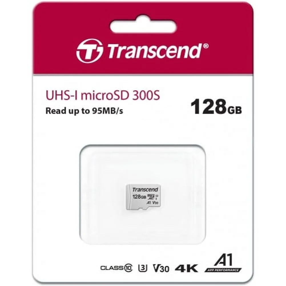 For TCL ION Z/X - 128GB Memory Card w Carry Case Transcend High Speed MicroSD Class A1 U3 MicroSDXC, Hard Cover