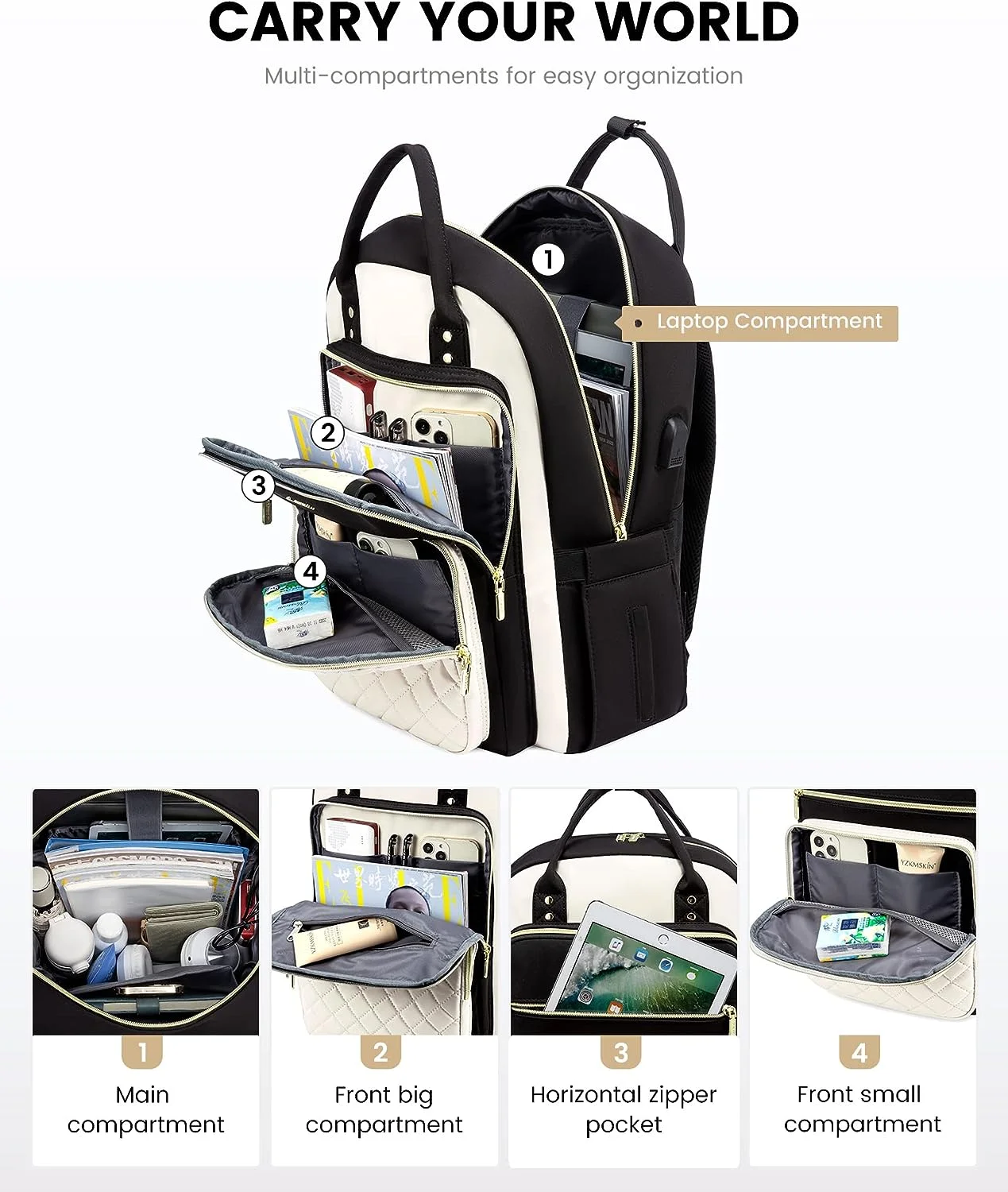 Lovevook Laptop Backpack Purses for Women,Nurse Teacher College Work Study Commuter Bag with 15.6 inch Laptop Compartment,Lightweight Travel Casual Daypacks With USB Port