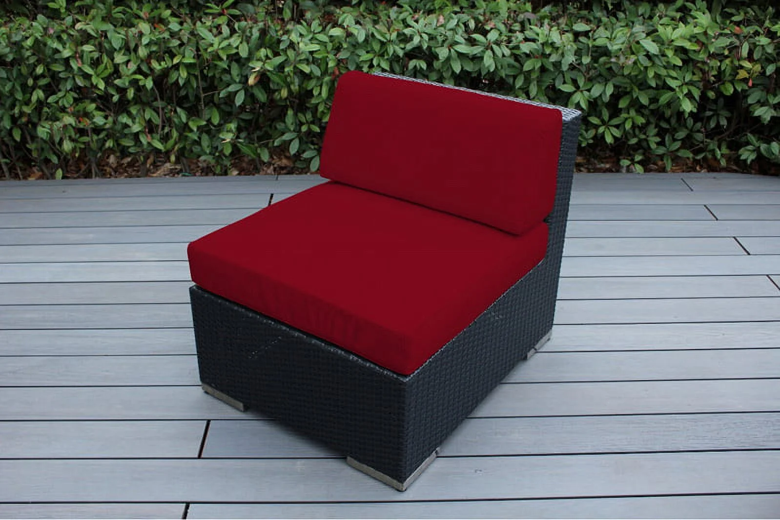 Ohana 9 Piece Outdoor Wicker Patio Furniture Sectional Conversation Set - Black Wicker