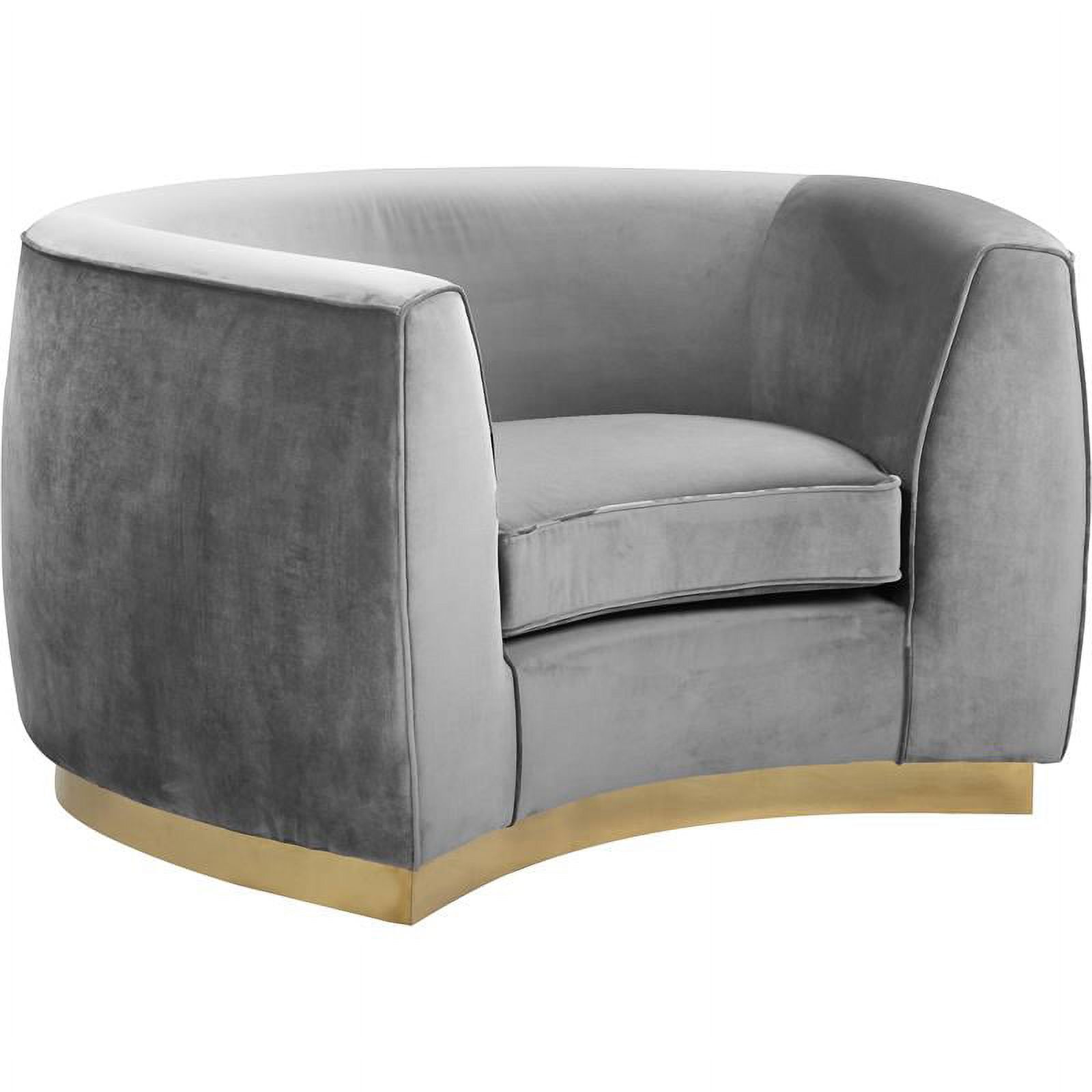 Home Square 2-Piece Set with Velvet Accent Chair and Chaise in Gray and Gold
