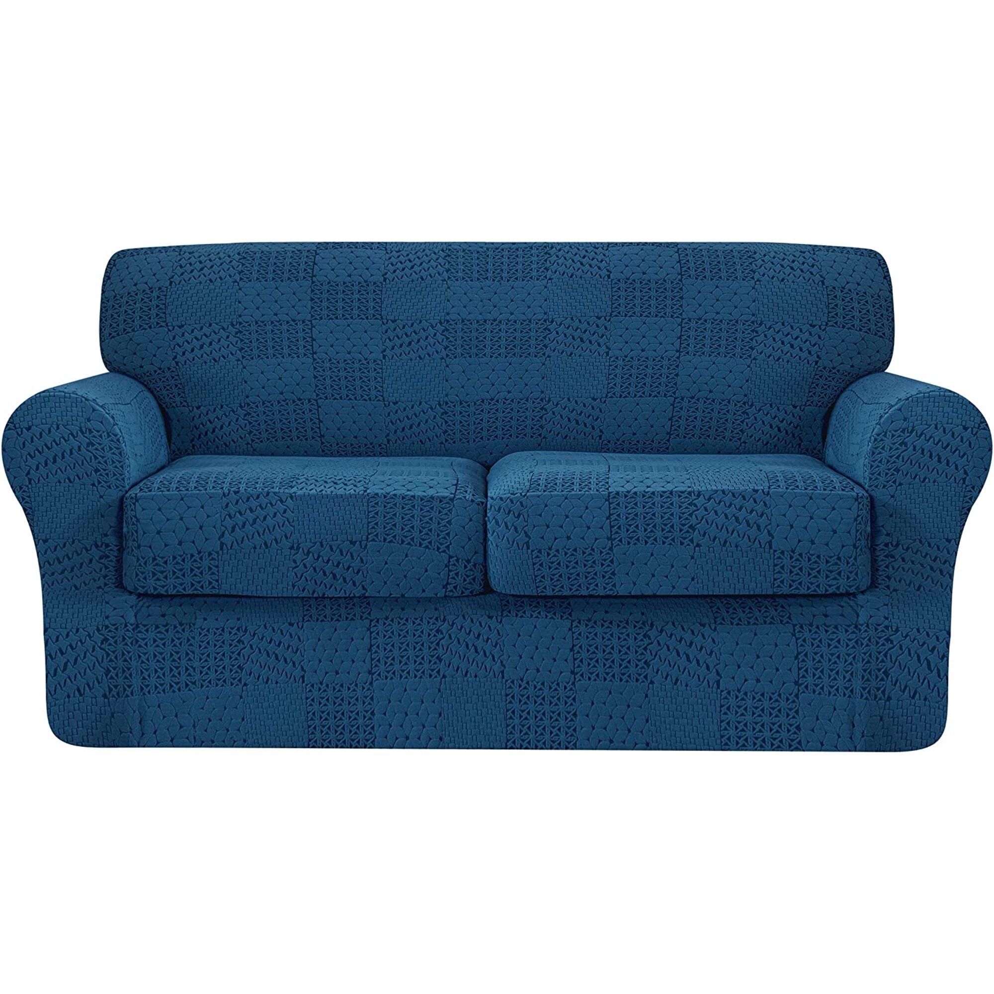 3-Pieces Patchwork Pattern Sofa Cover Green - Twin