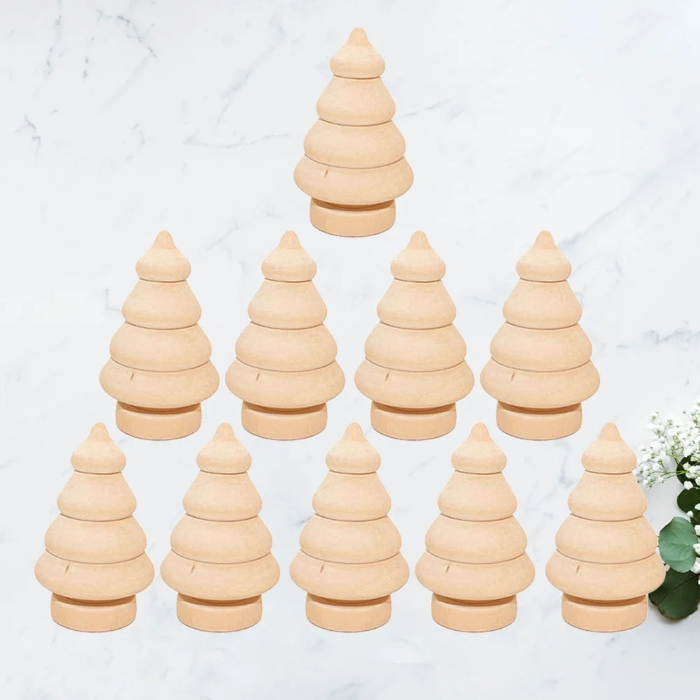 Educational Children Craft Toys DIY Wooden Christmas Three Peg Dolls for Toddlers Natural Bamboo 40 Pcs