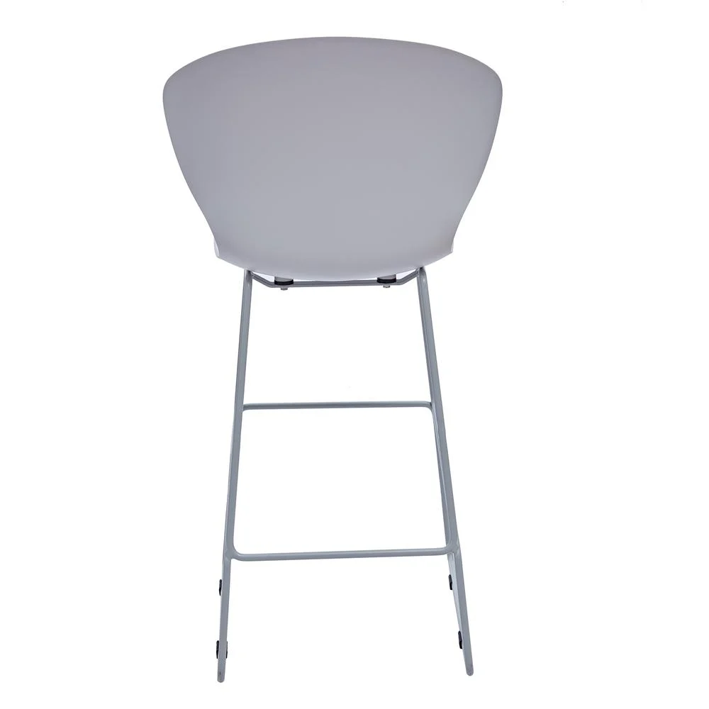 Creative Images Midcentury Polypropylene Counter Stool with Metal Legs, Set of 2, Light  Gray