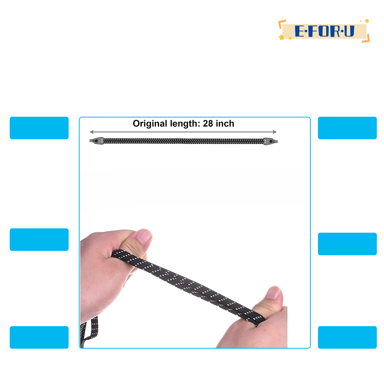 Bungee Cord Elastic Motorcycle Bike Luggage Fixed Strap Rope, 2 Pcs