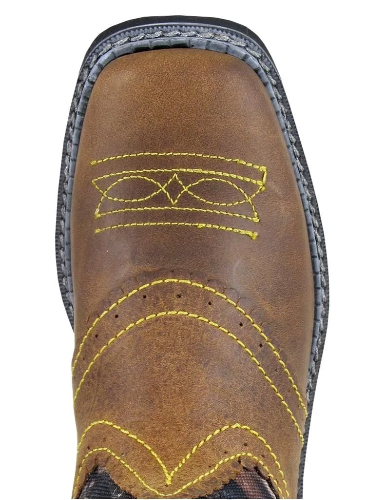 Smoky Mountain Boys' Pawnee Western Boot Broad Square Toe Brown 13 D(M) US