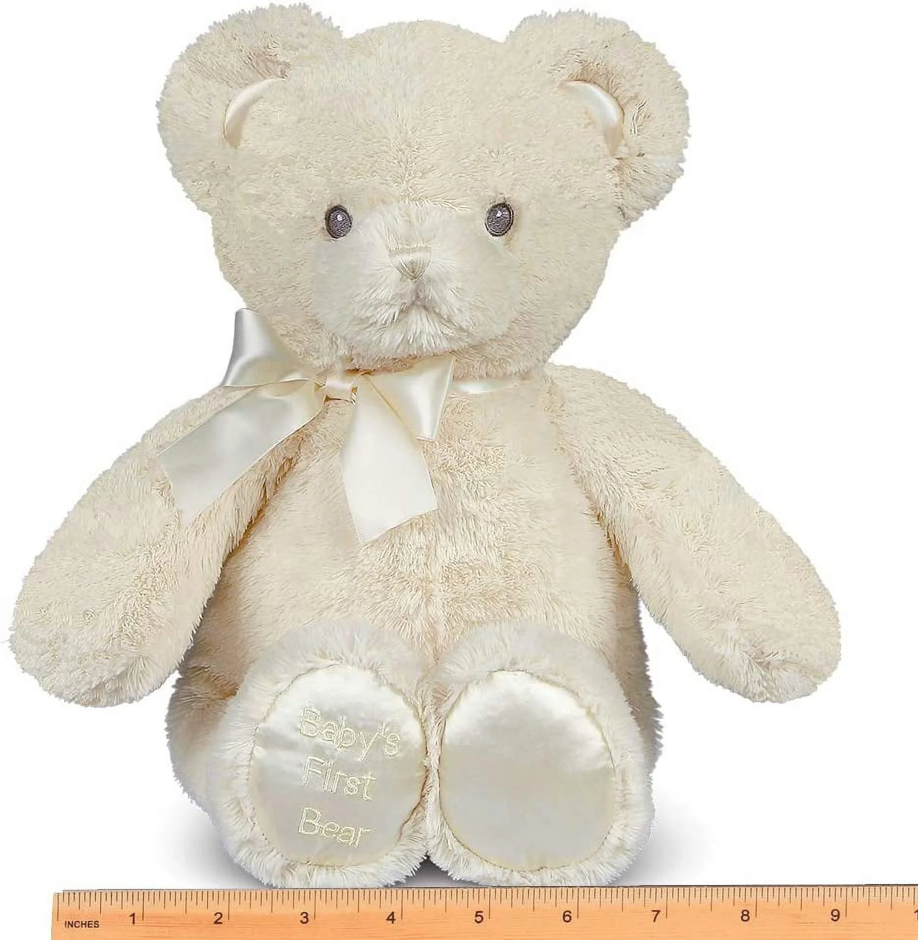 Bearington Baby's First Teddy Bear, Small Creamy White Plush Stuffed Animal, 12 inches