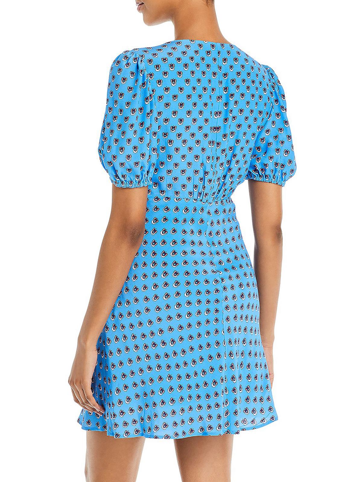 STAUD Womens Mini Milla Sundress Puff Sleeve Mini Dress